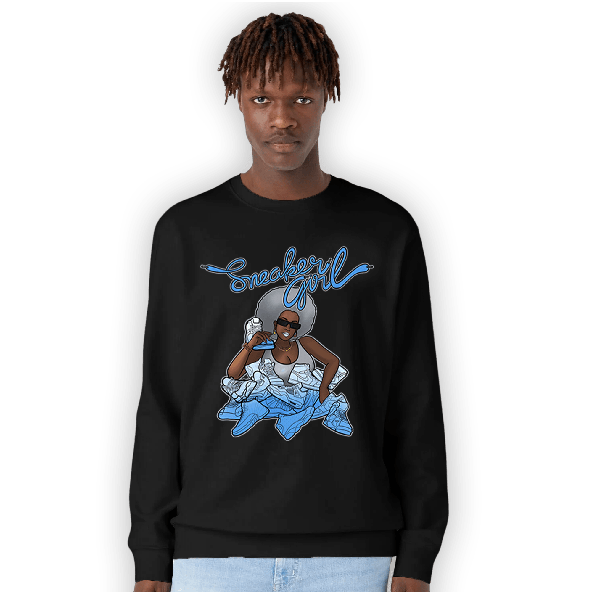 University Blue 5s Sweatshirt Match Sneaker Girl - NastyJamz