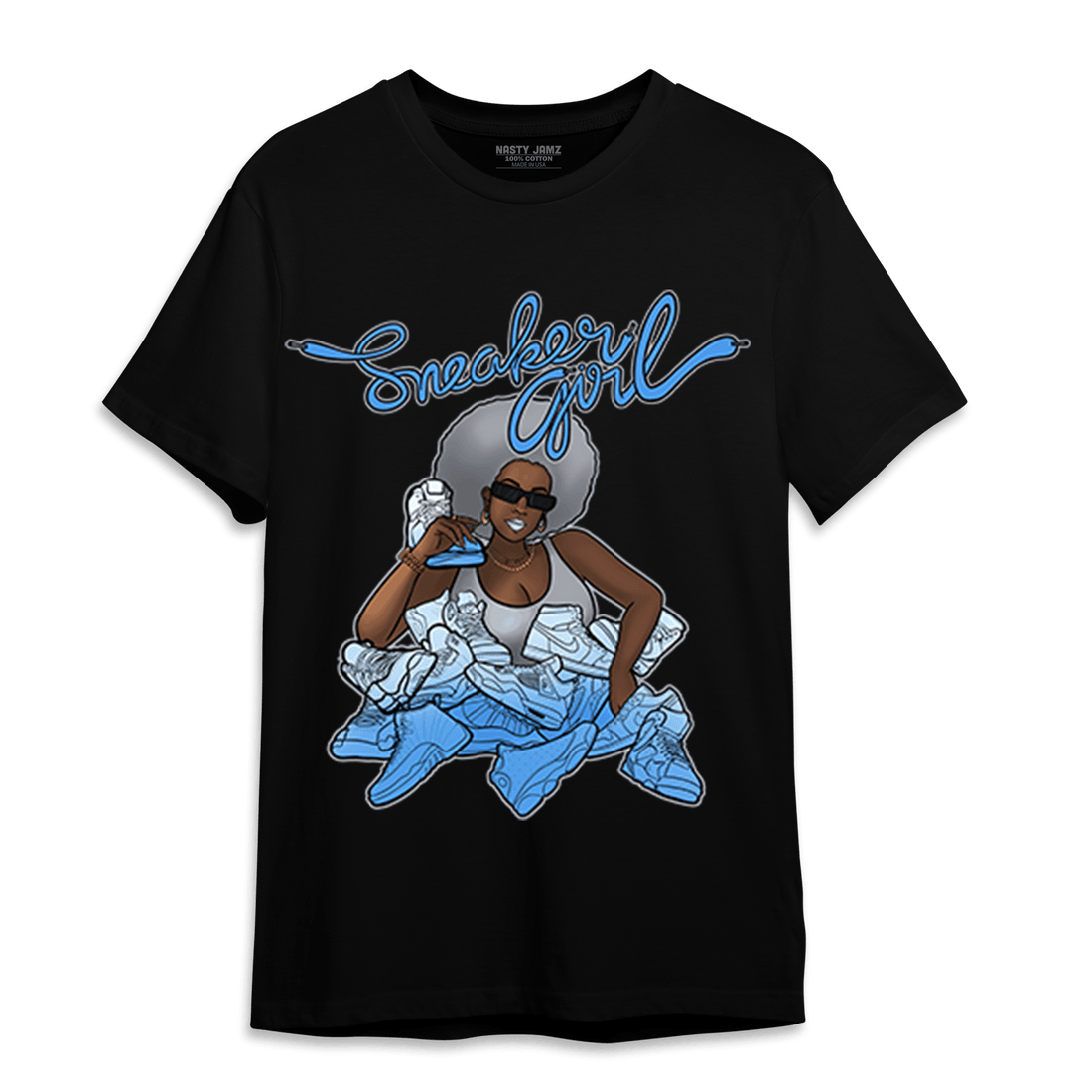 University Blue 5s T Shirt Match Sneaker Girl - NastyJamz