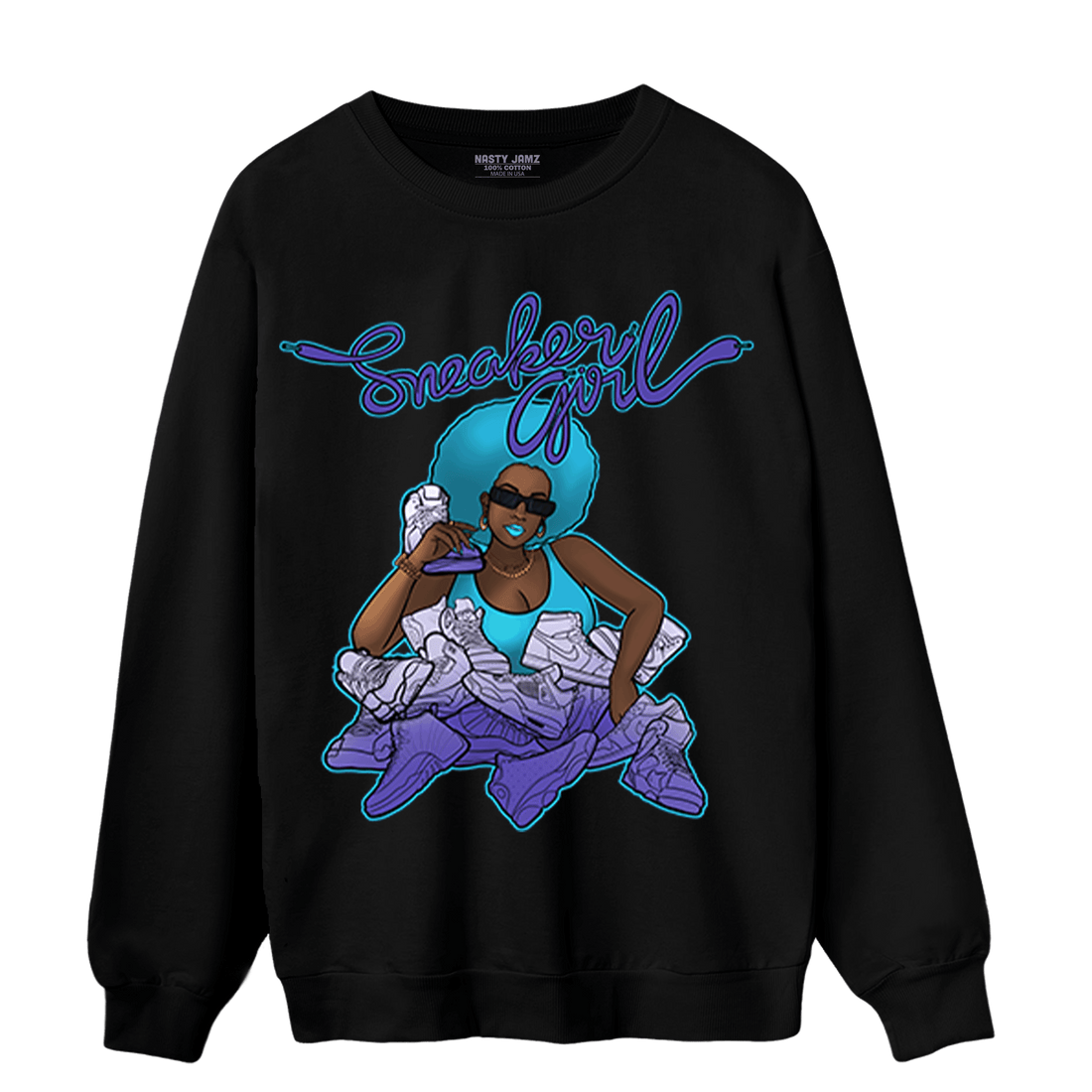 Aqua 6s Sweatshirt Match Sneaker Girl - NastyJamz