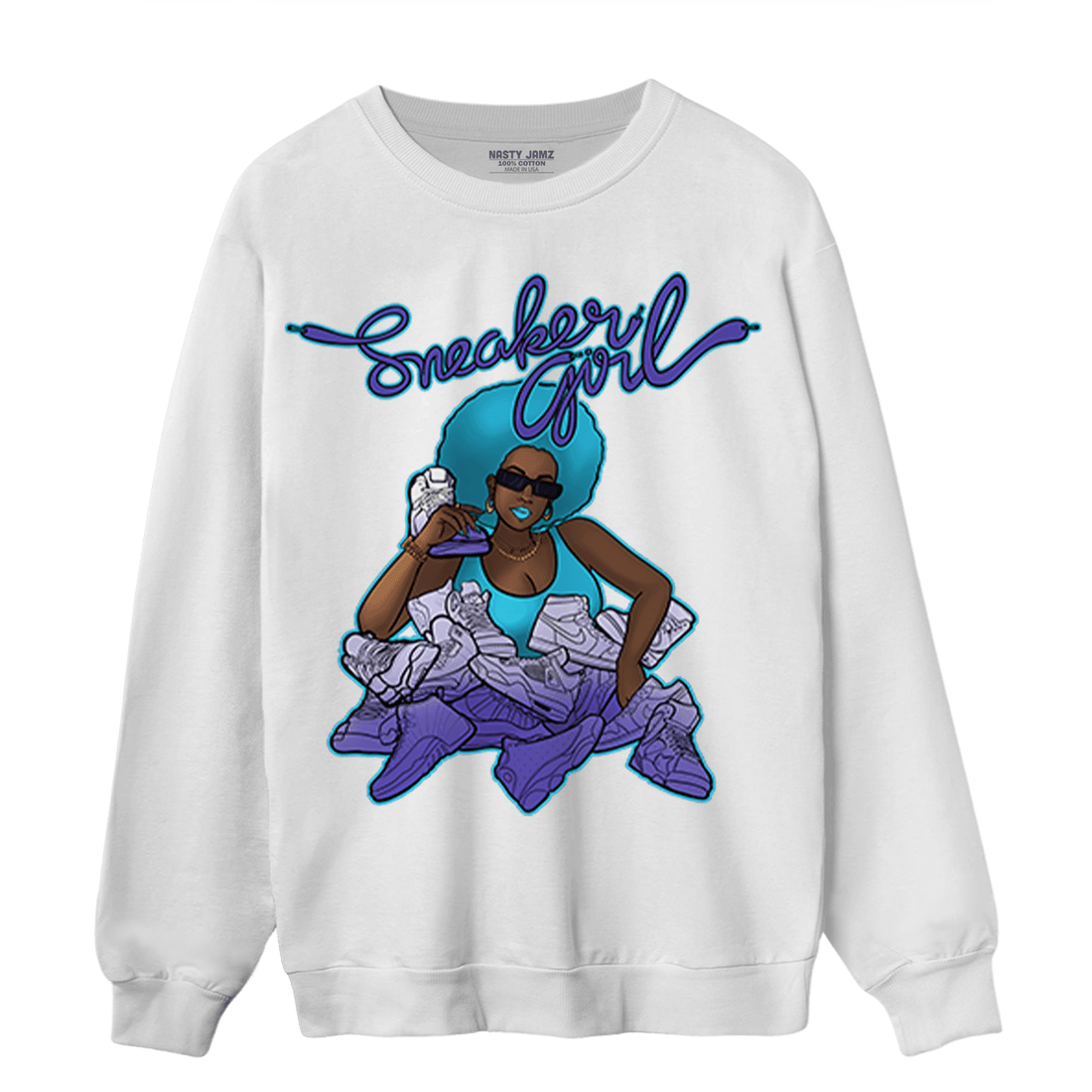 Aqua 6s Sweatshirt Match Sneaker Girl - NastyJamz