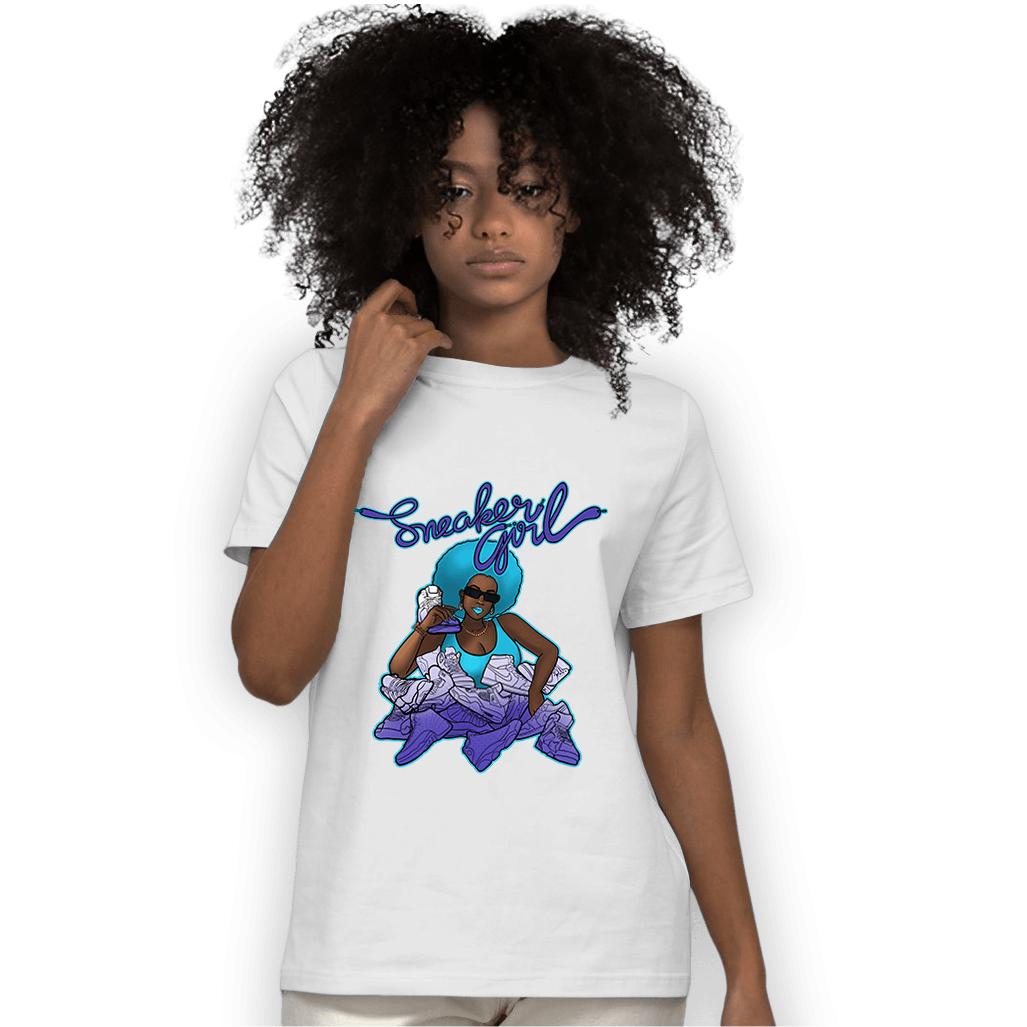 Aqua 6s T Shirt Match Sneaker Girl - NastyJamz