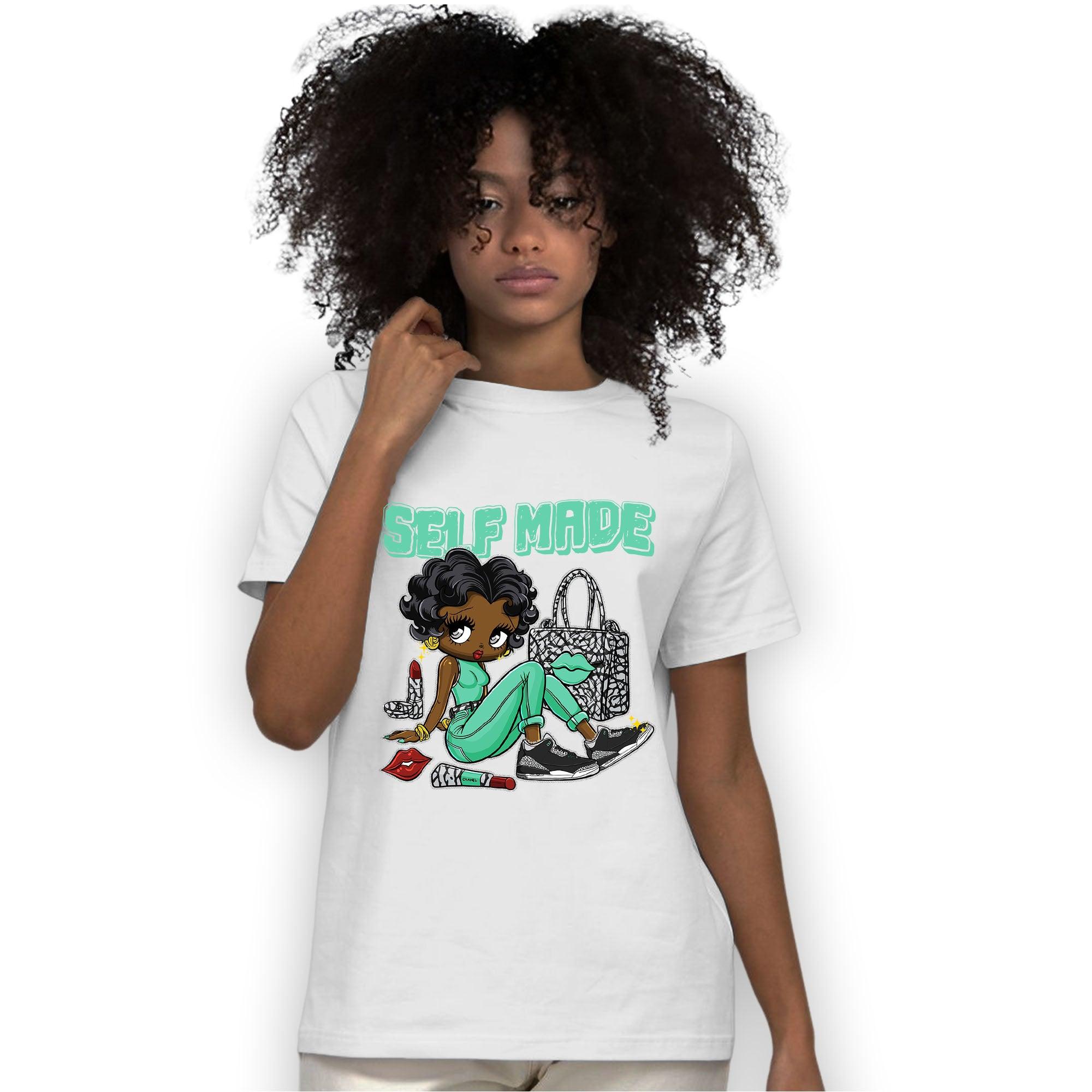 Green Glow 3s T Shirt Match Sneaker Girl Selfmade - NastyJamz