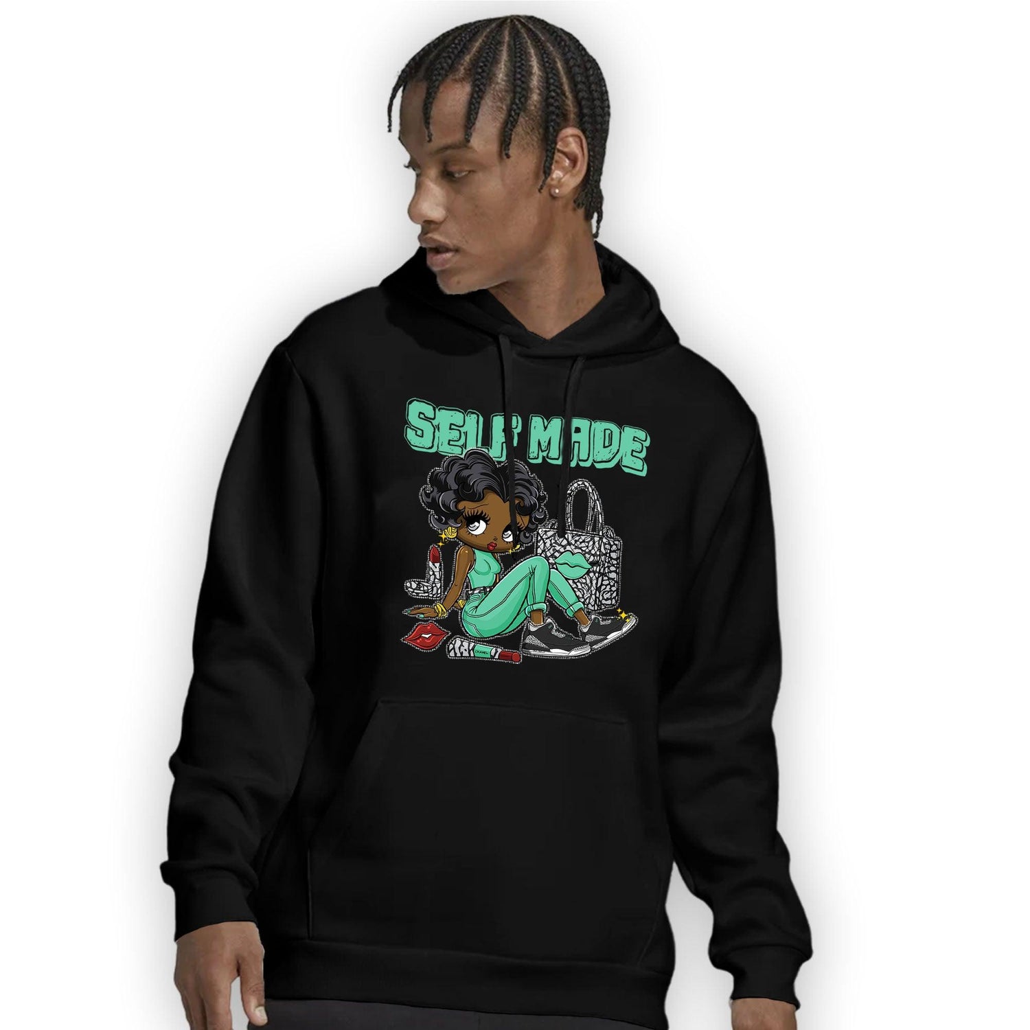 Green Glow 3s Hoodie Match Sneaker Girl Selfmade - NastyJamz
