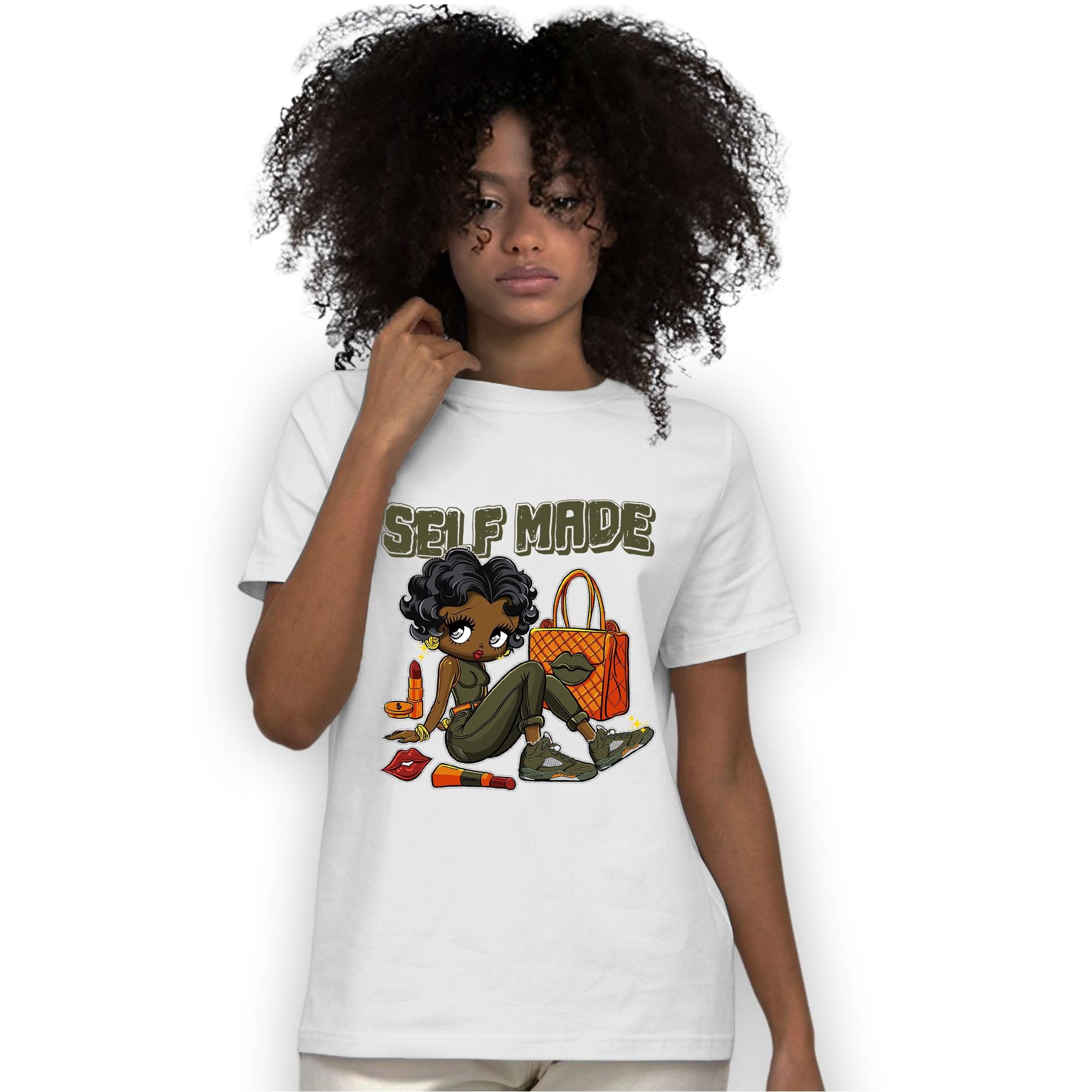 Olive 5s T Shirt Match Sneaker Girl Selfmade - NastyJamz