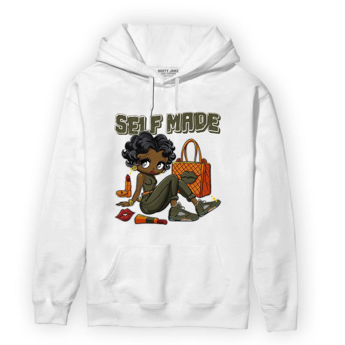Olive 5s Hoodie Match Sneaker Girl Selfmade - NastyJamz
