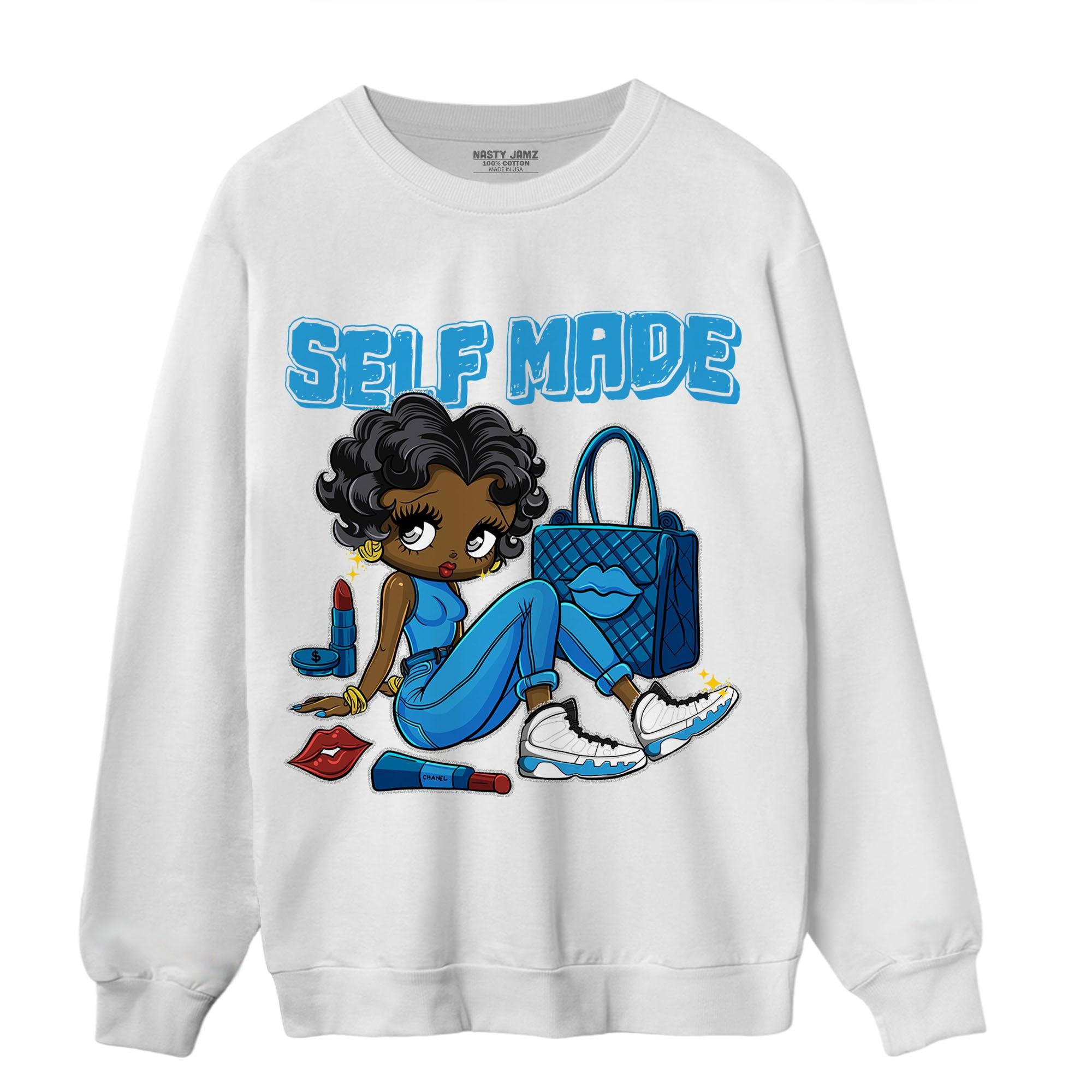 Powder Blue 9s Sweatshirt Match Sneaker Girl Selfmade - NastyJamz