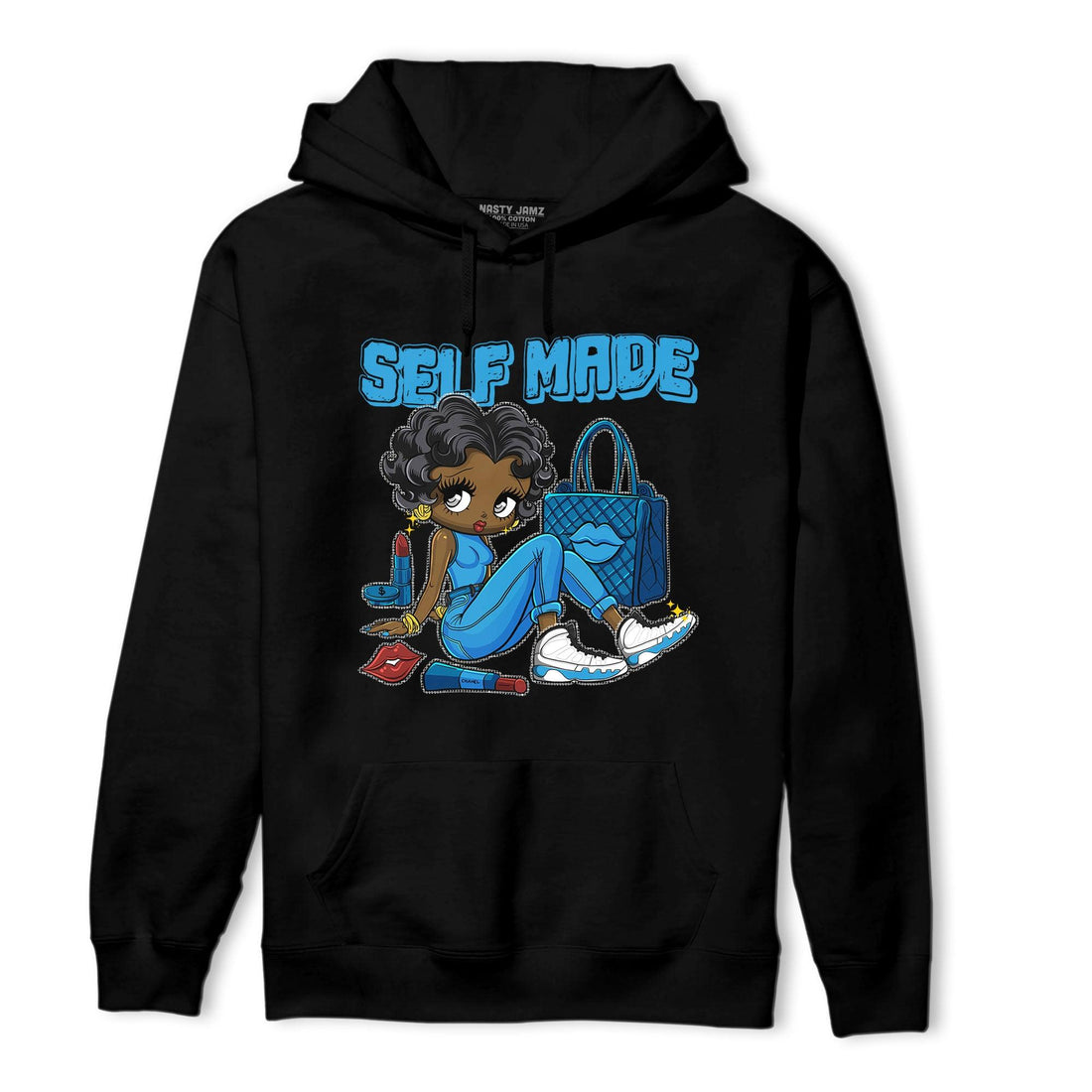 Powder Blue 9s Hoodie Match Sneaker Girl Selfmade - NastyJamz