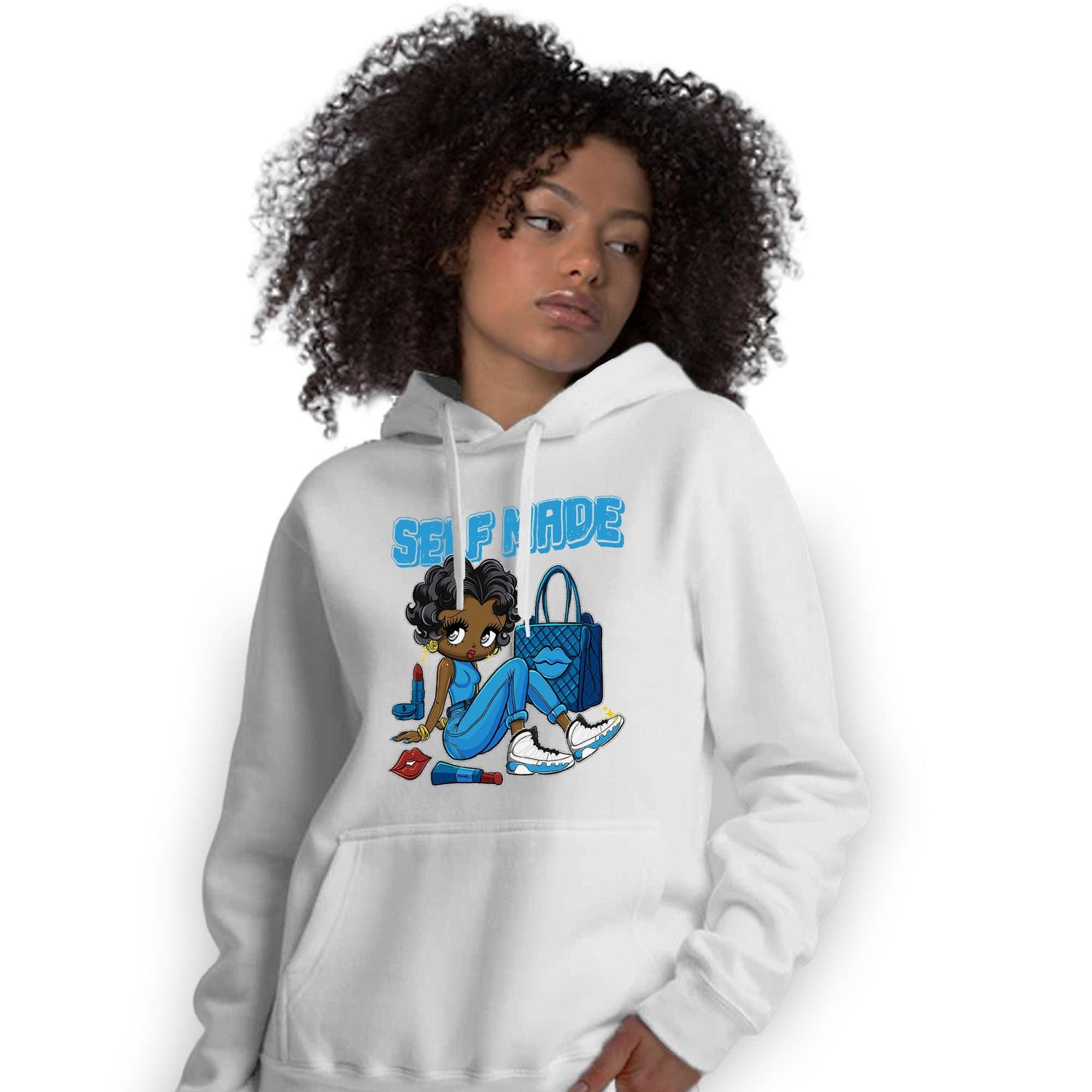 Powder Blue 9s Hoodie Match Sneaker Girl Selfmade - NastyJamz