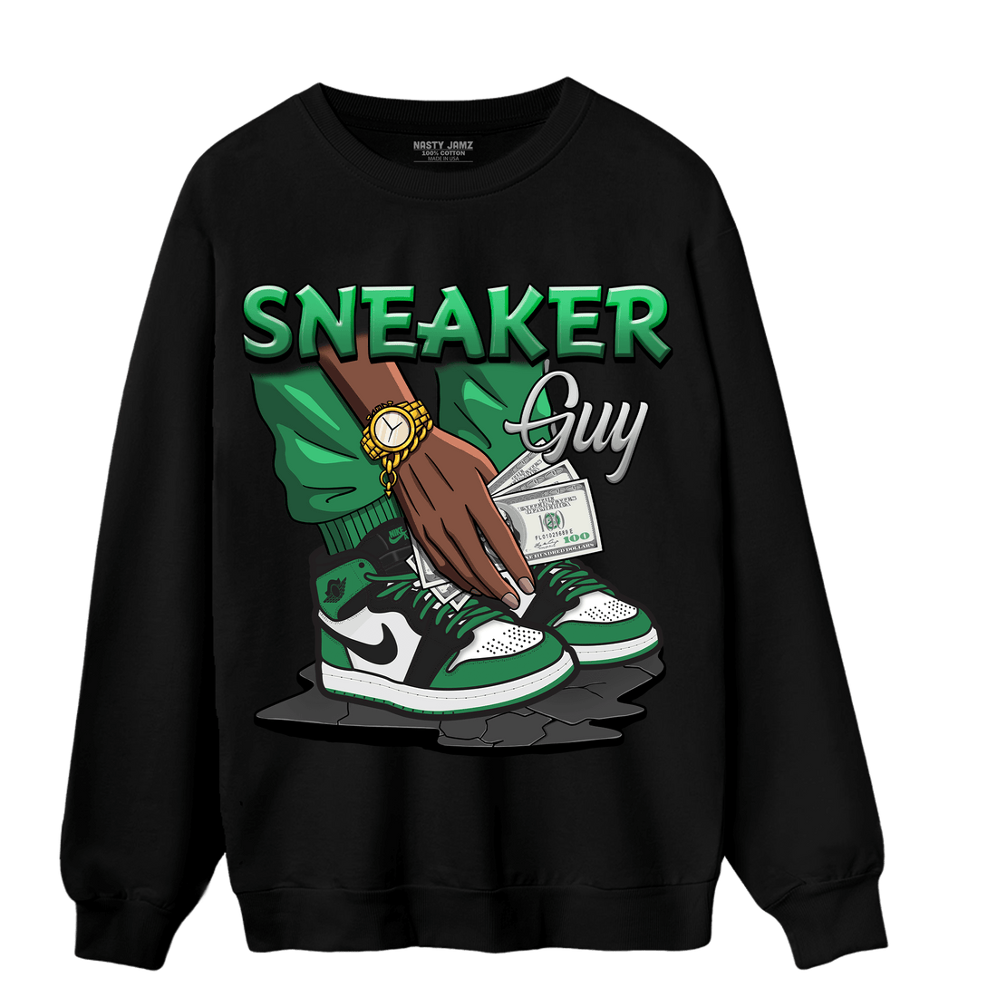 Celtic Lucky Green 1s Sweatshirt Match Sneaker Guy - NastyJamz