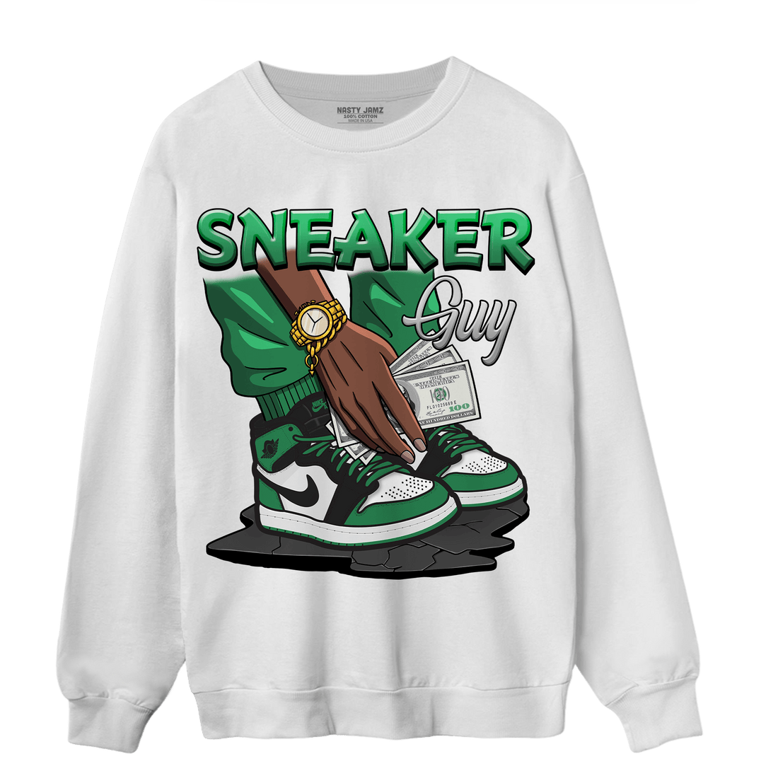 Celtic Lucky Green 1s Sweatshirt Match Sneaker Guy - NastyJamz