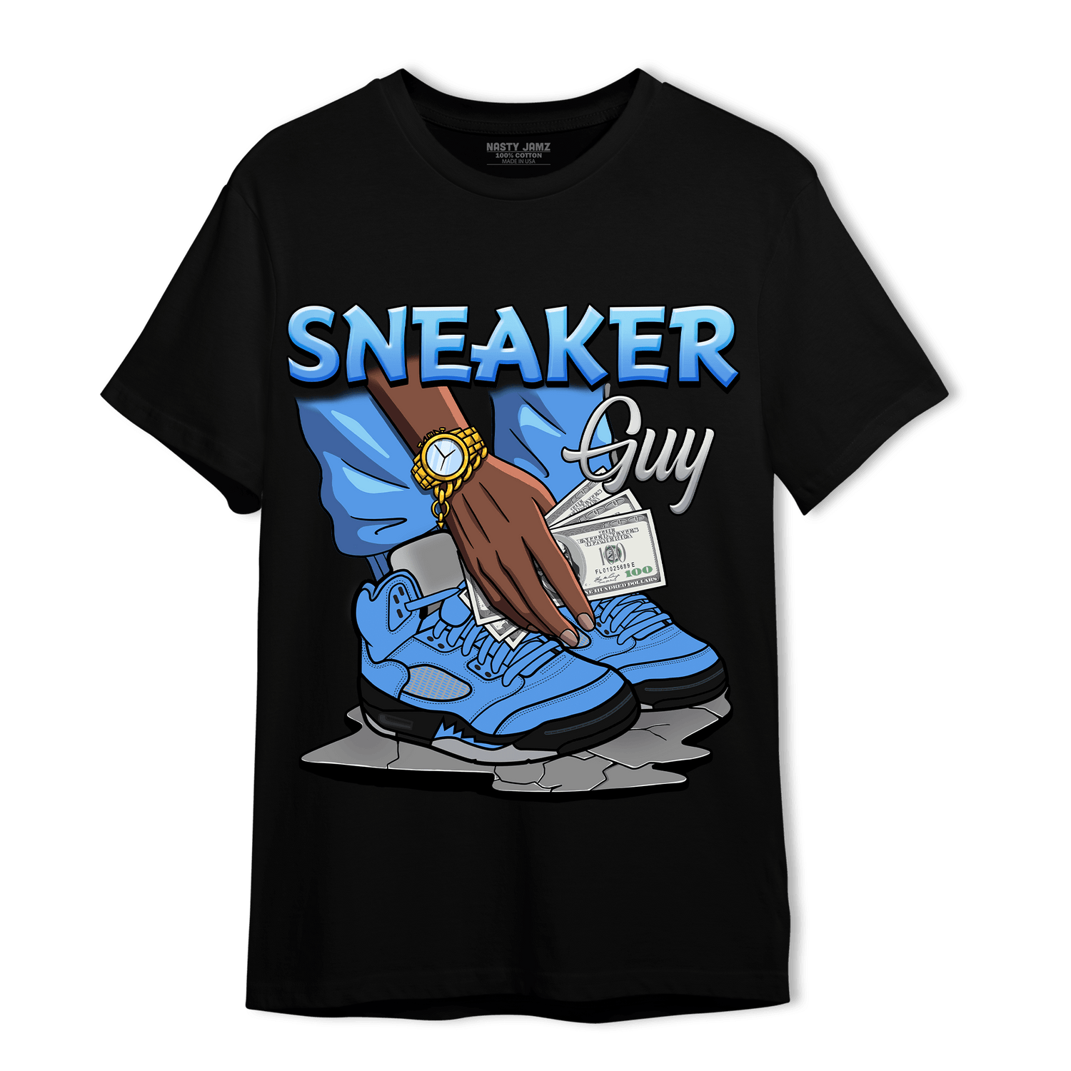 University Blue 5s T Shirt Match Sneaker Guy - NastyJamz