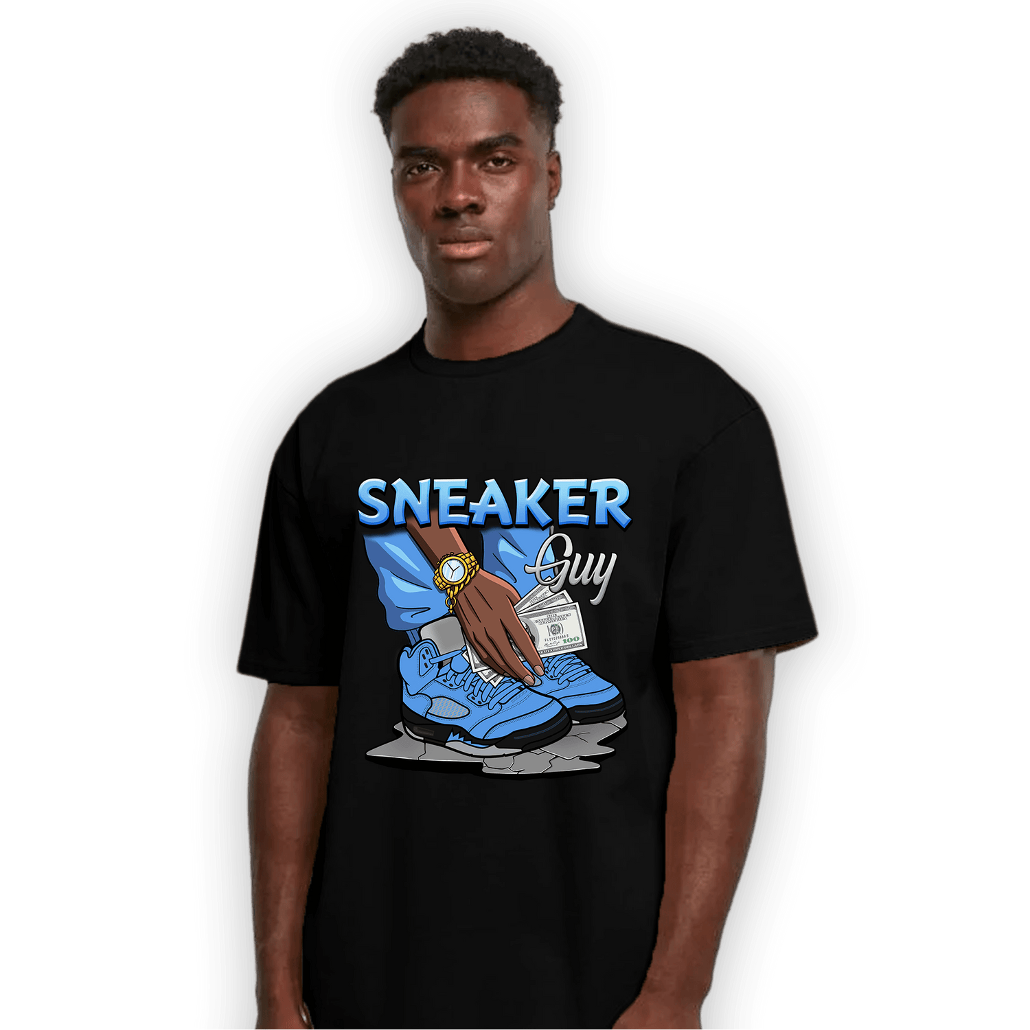 University Blue 5s T Shirt Match Sneaker Guy - NastyJamz