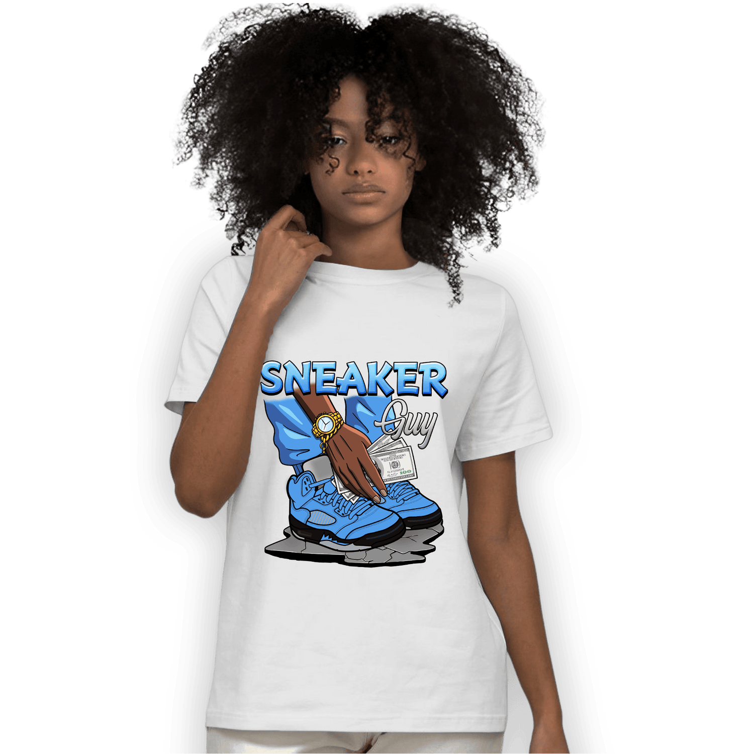 University Blue 5s T Shirt Match Sneaker Guy - NastyJamz