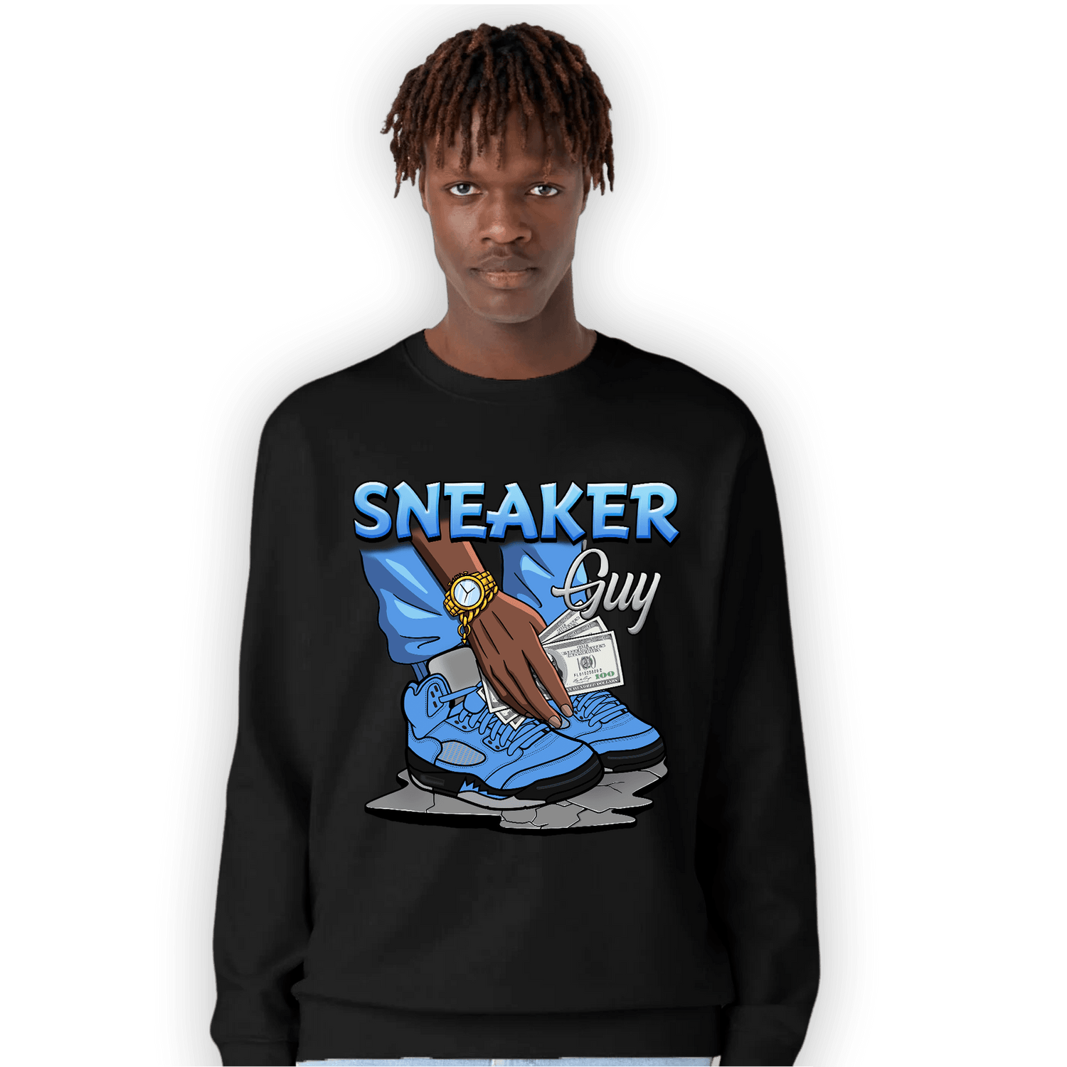 University Blue 5s Sweatshirt Match Sneaker Guy - NastyJamz