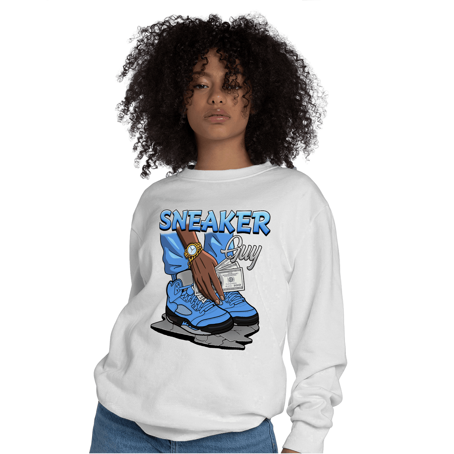 University Blue 5s Sweatshirt Match Sneaker Guy - NastyJamz