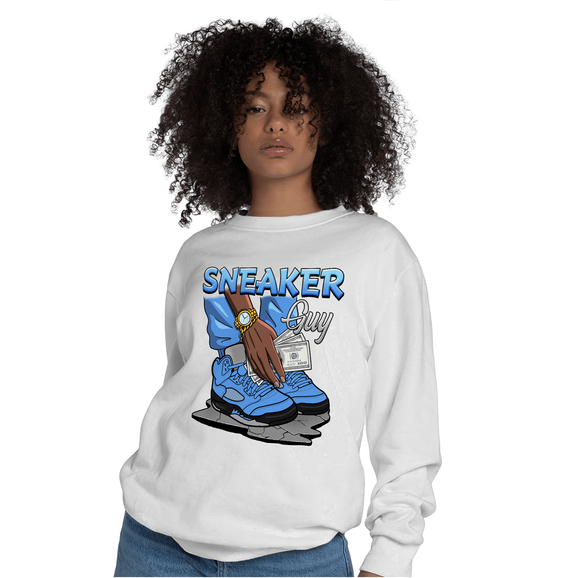 University Blue 5s Sweatshirt Match Sneaker Guy - NastyJamz
