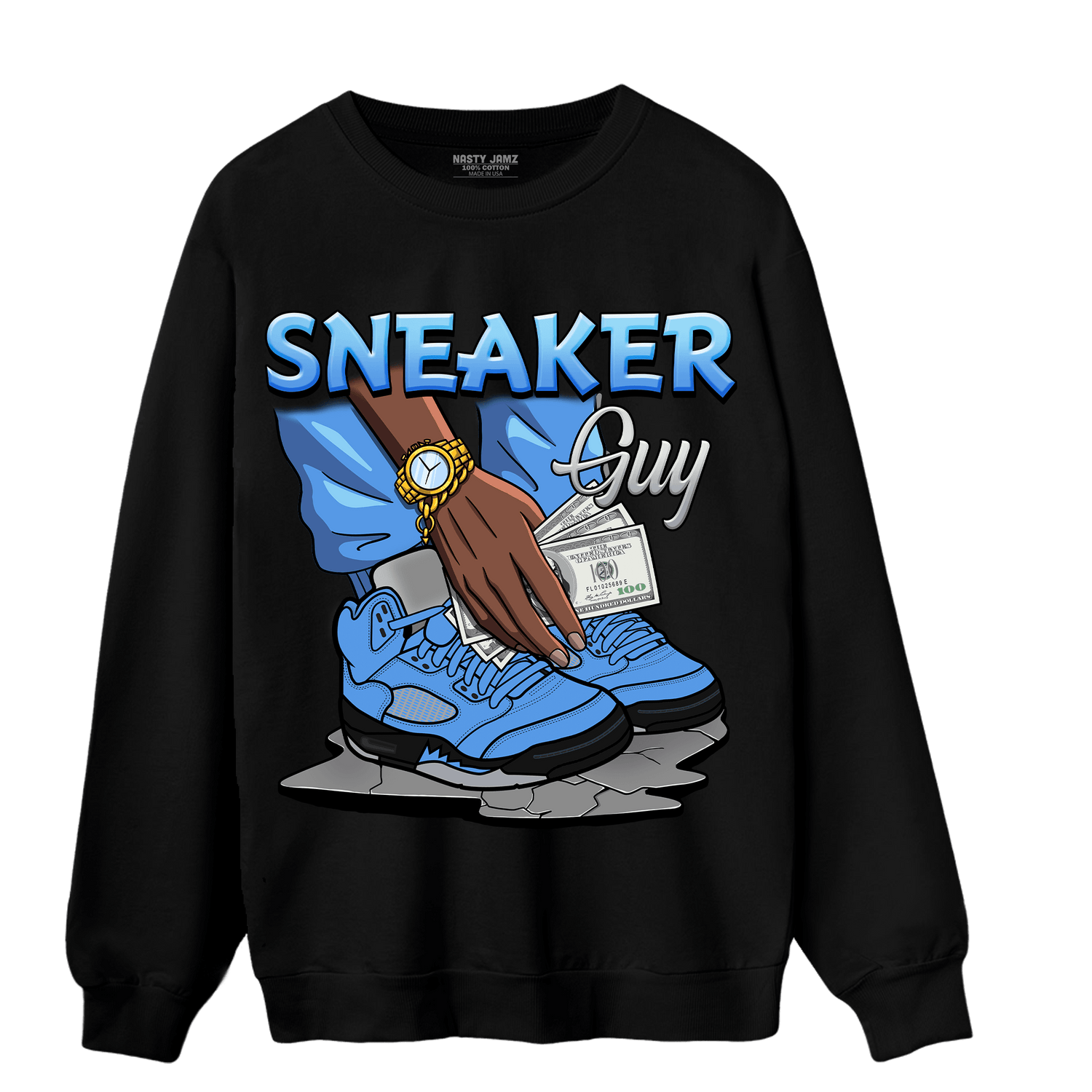 University Blue 5s Sweatshirt Match Sneaker Guy - NastyJamz
