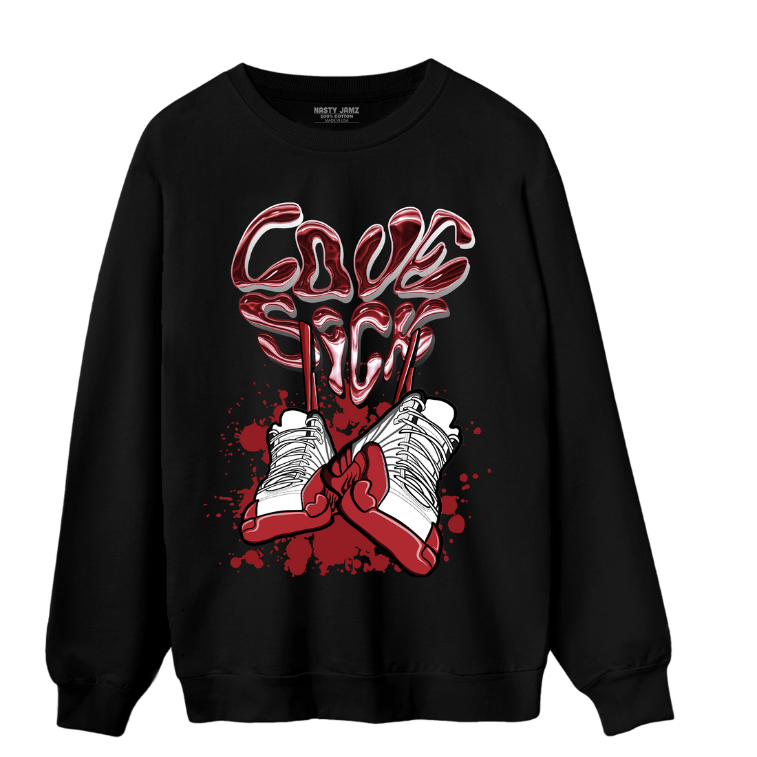 Cherry 12s Sweatshirt Match Sneaker Love Sick - NastyJamz
