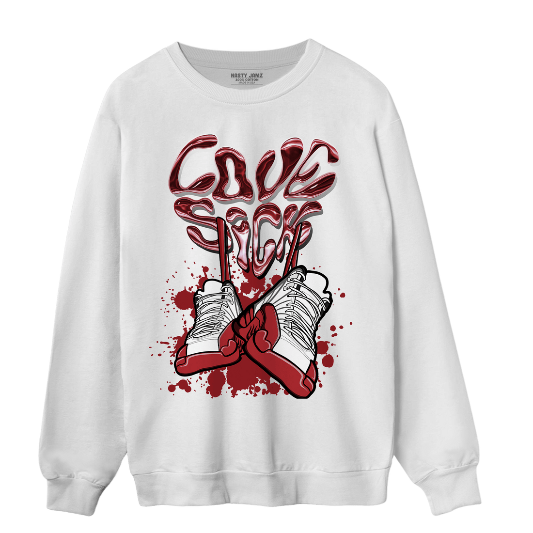 Cherry 12s Sweatshirt Match Sneaker Love Sick - NastyJamz