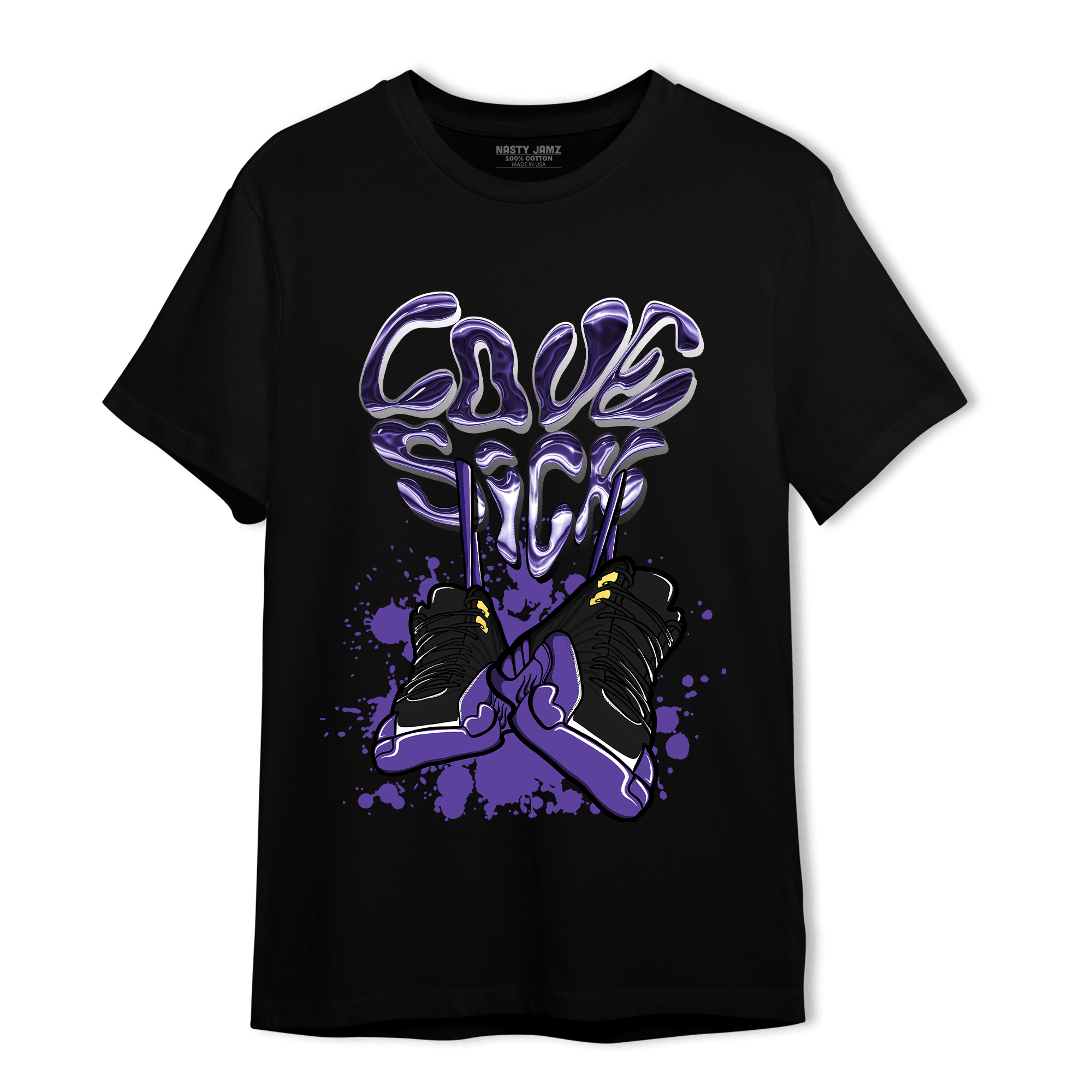 Field Purple 12s T Shirt Match Sneaker Love Sick - NastyJamz
