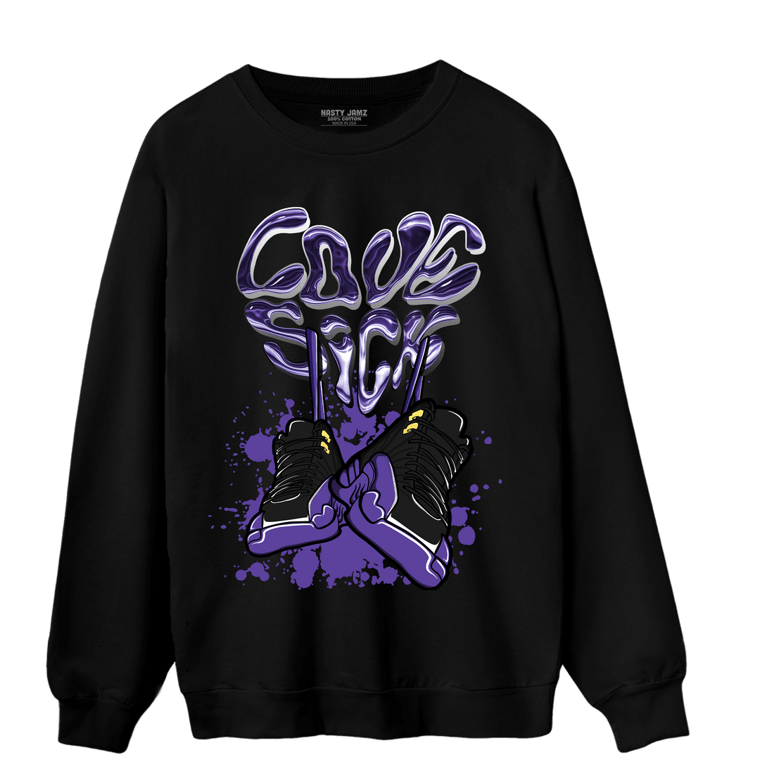 Field Purple 12s Sweatshirt Match Sneaker Love Sick - NastyJamz
