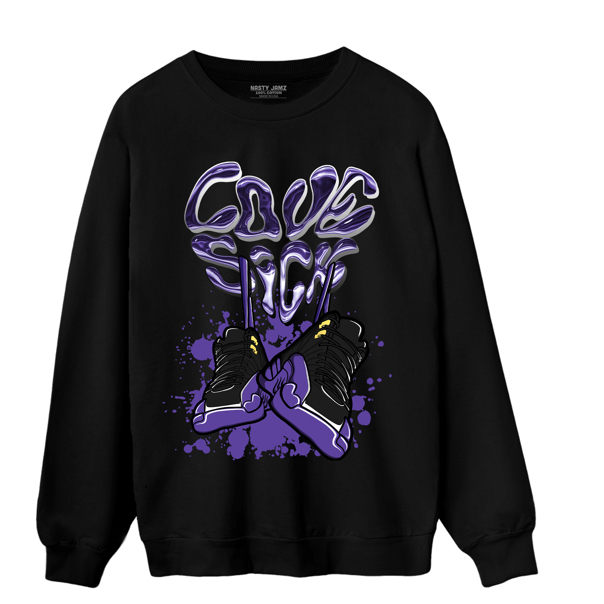 Field Purple 12s Sweatshirt Match Sneaker Love Sick - NastyJamz
