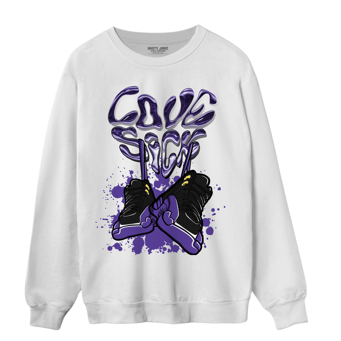 Field Purple 12s Sweatshirt Match Sneaker Love Sick - NastyJamz