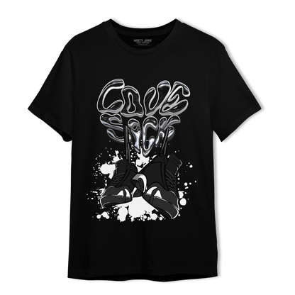 Black White 14s T Shirt Match Sneaker Love Sick - NastyJamz