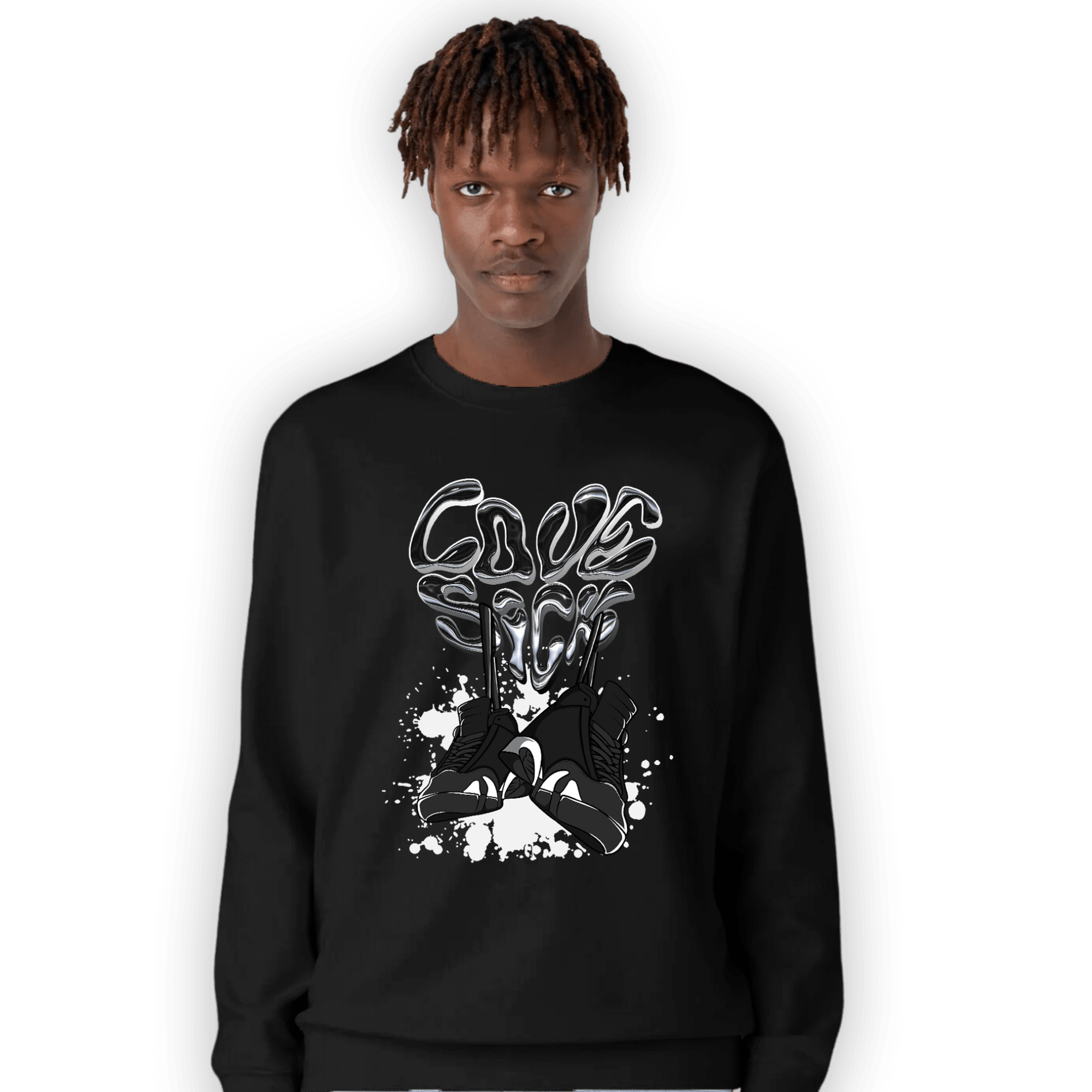 Black White 14s Sweatshirt Match Sneaker Love Sick - NastyJamz