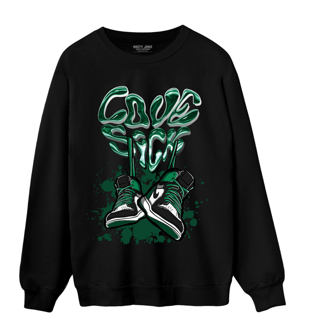 Celtic Lucky Green 1s Sweatshirt Match Sneaker Love Sick - NastyJamz