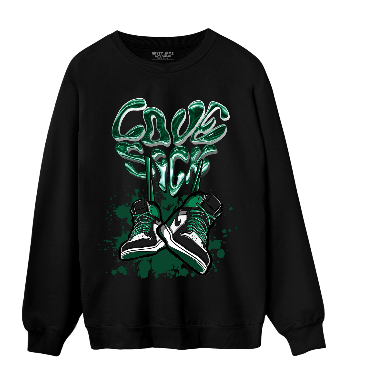 Celtic Lucky Green 1s Sweatshirt Match Sneaker Love Sick - NastyJamz
