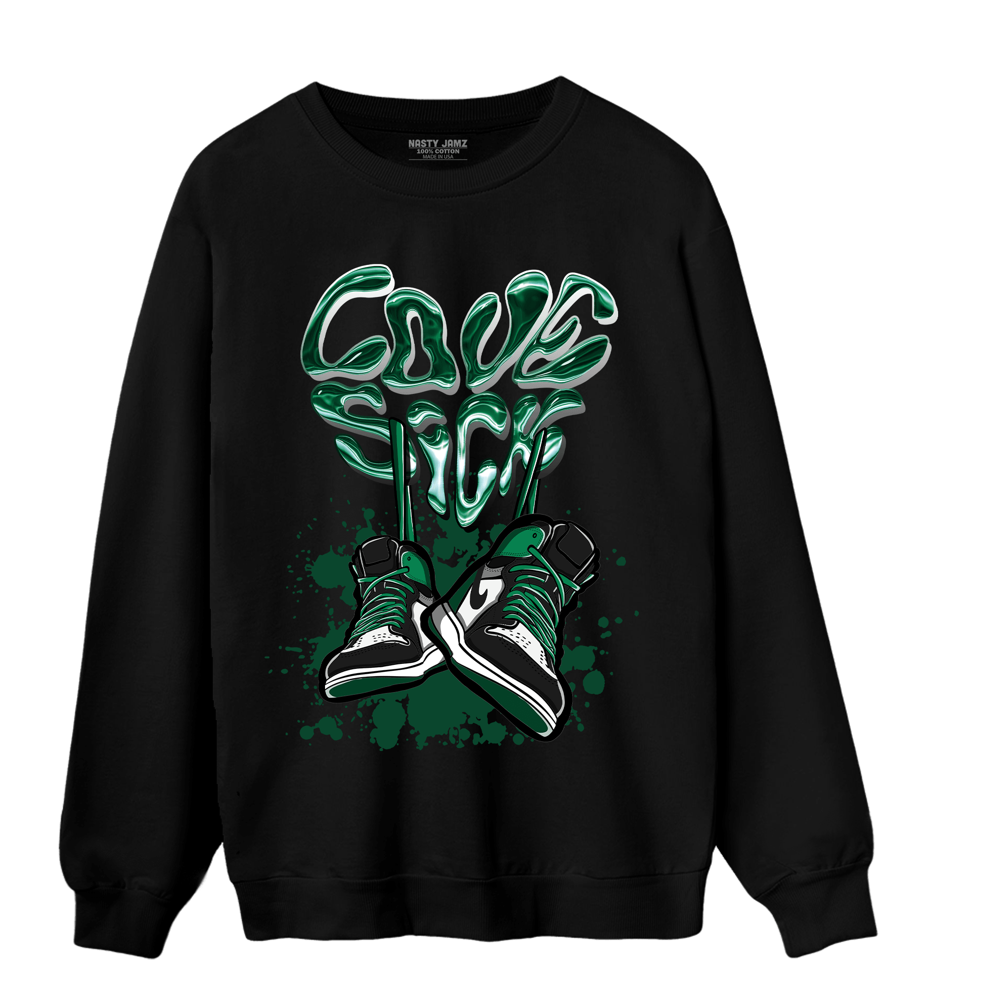 Celtic Lucky Green 1s Sweatshirt Match Sneaker Love Sick - NastyJamz