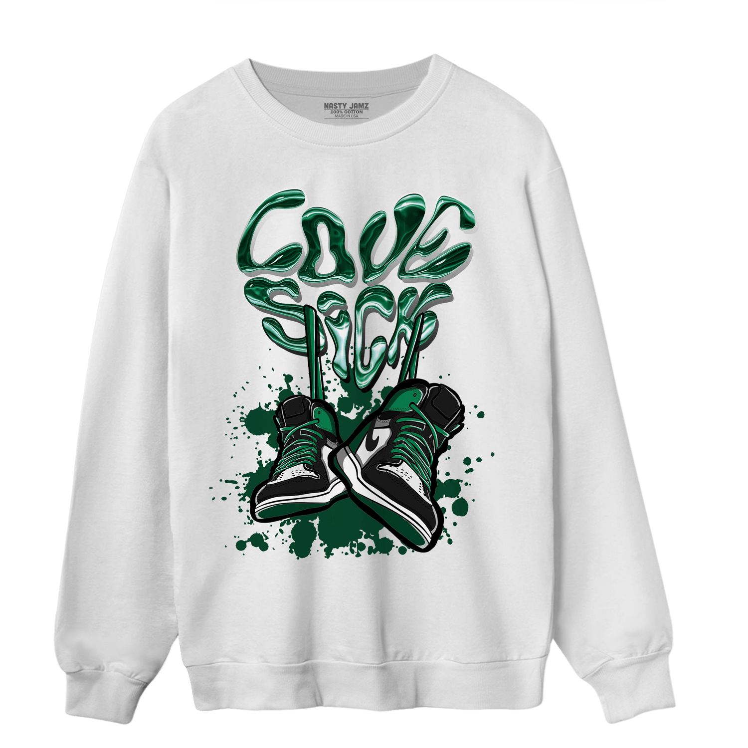 Celtic Lucky Green 1s Sweatshirt Match Sneaker Love Sick - NastyJamz