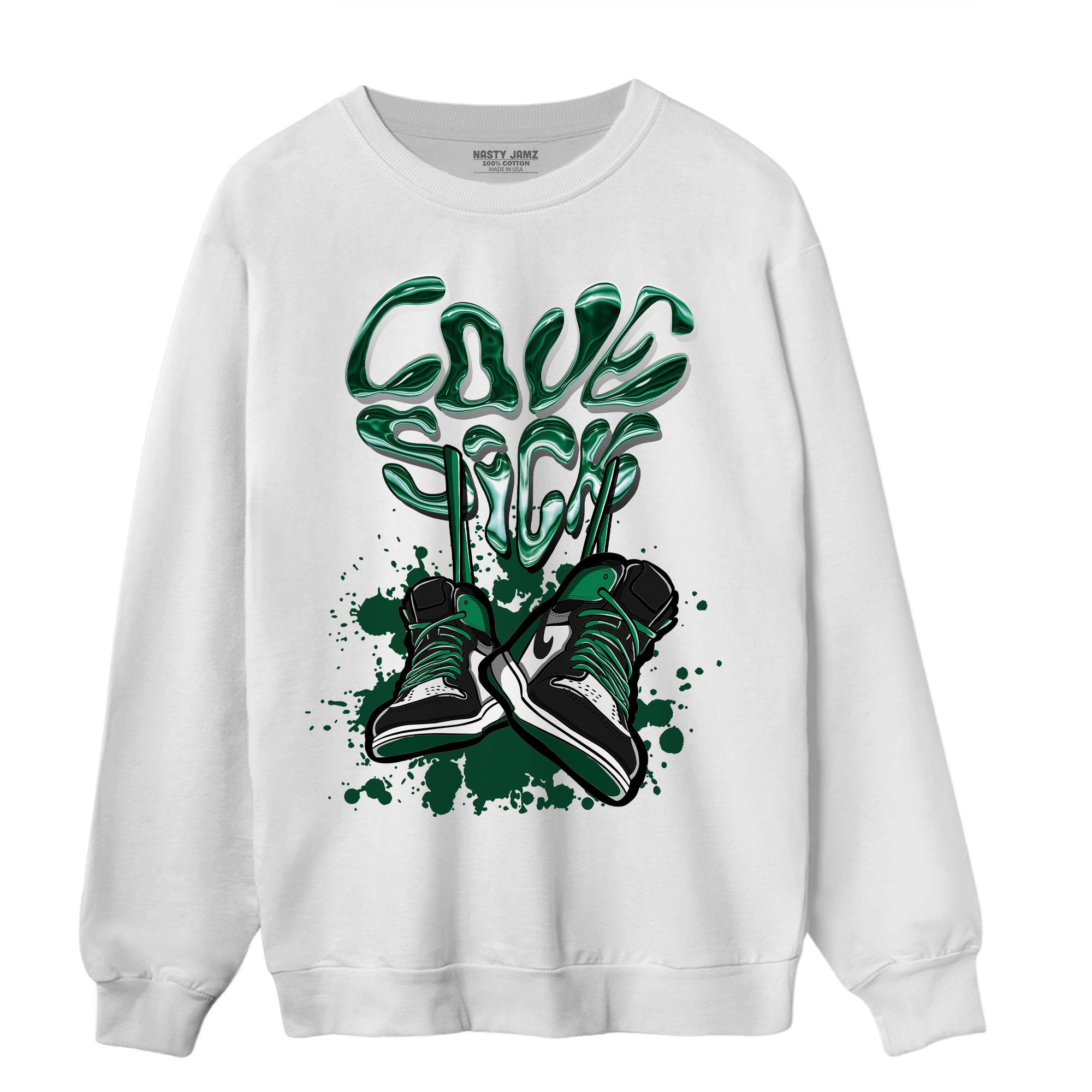 Celtic Lucky Green 1s Sweatshirt Match Sneaker Love Sick - NastyJamz