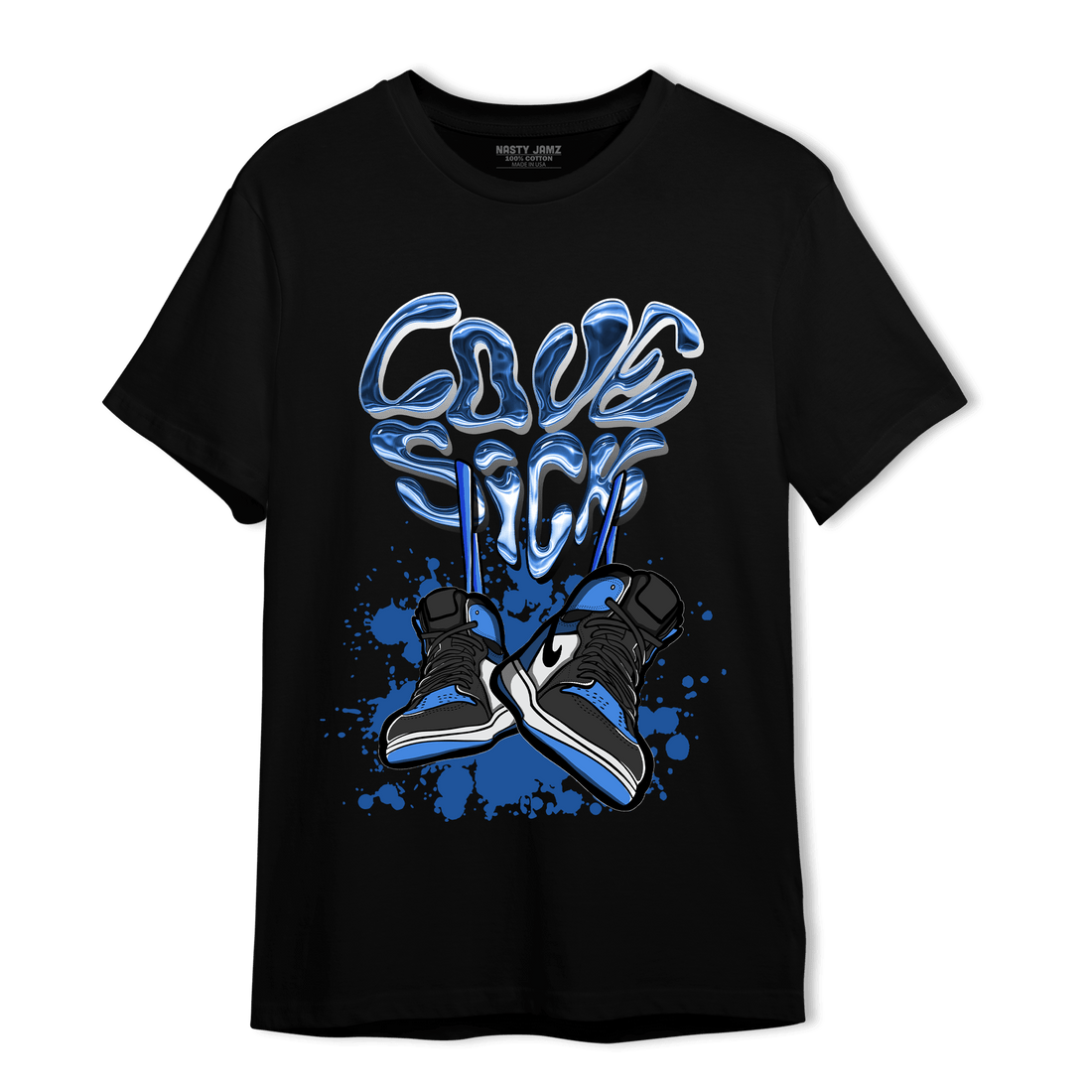 University Blue Toe 1s T Shirt Match Sneaker Love Sick - NastyJamz