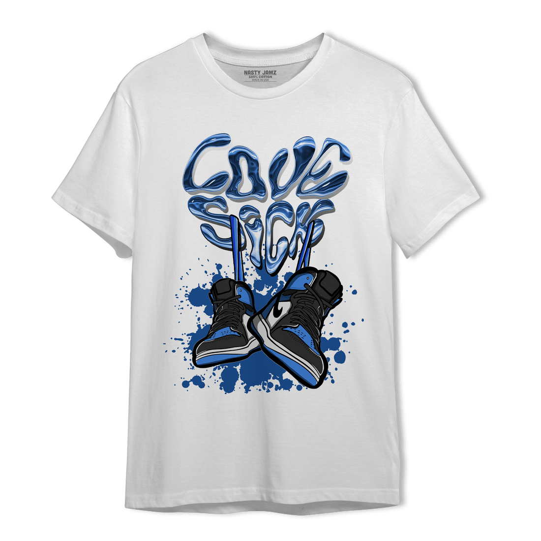 University Blue Toe 1s T Shirt Match Sneaker Love Sick - NastyJamz