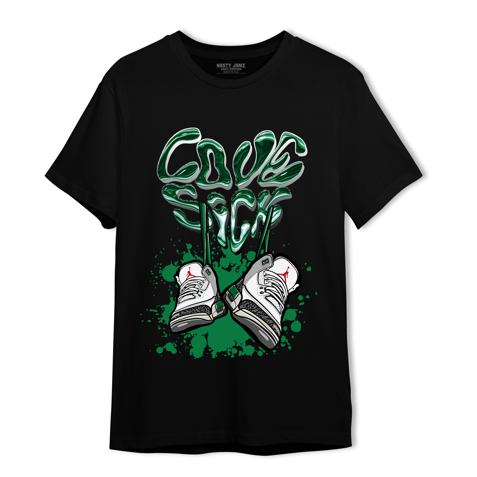 Lucky Green 3s T Shirt Match Sneaker Love Sick - NastyJamz