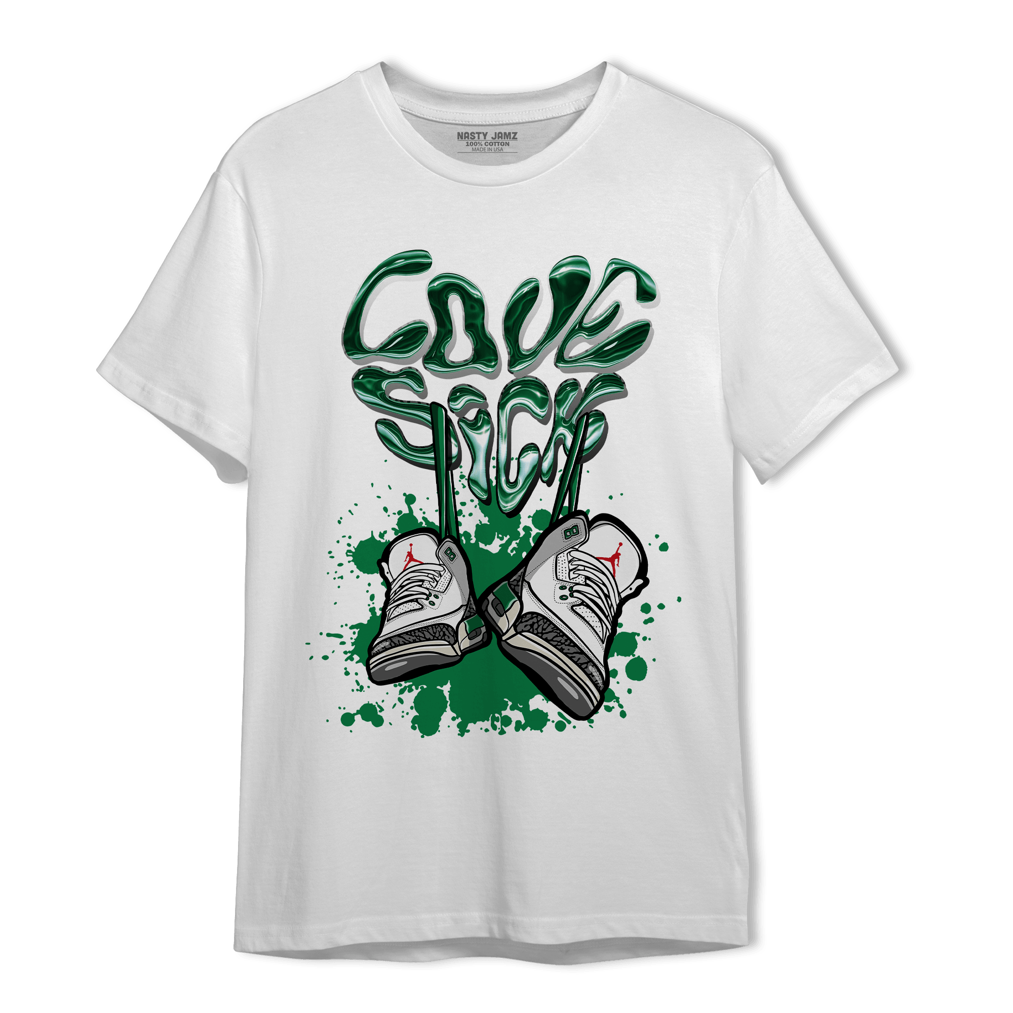 Lucky Green 3s T Shirt Match Sneaker Love Sick - NastyJamz