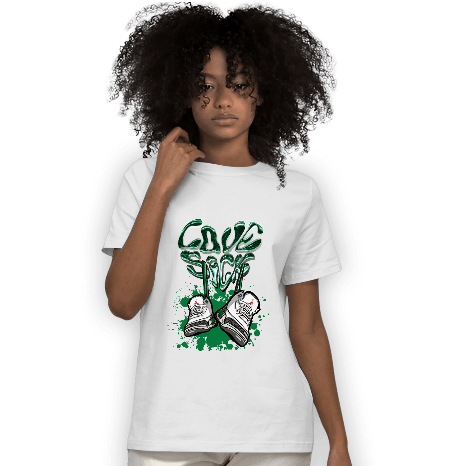 Lucky Green 3s T Shirt Match Sneaker Love Sick - NastyJamz