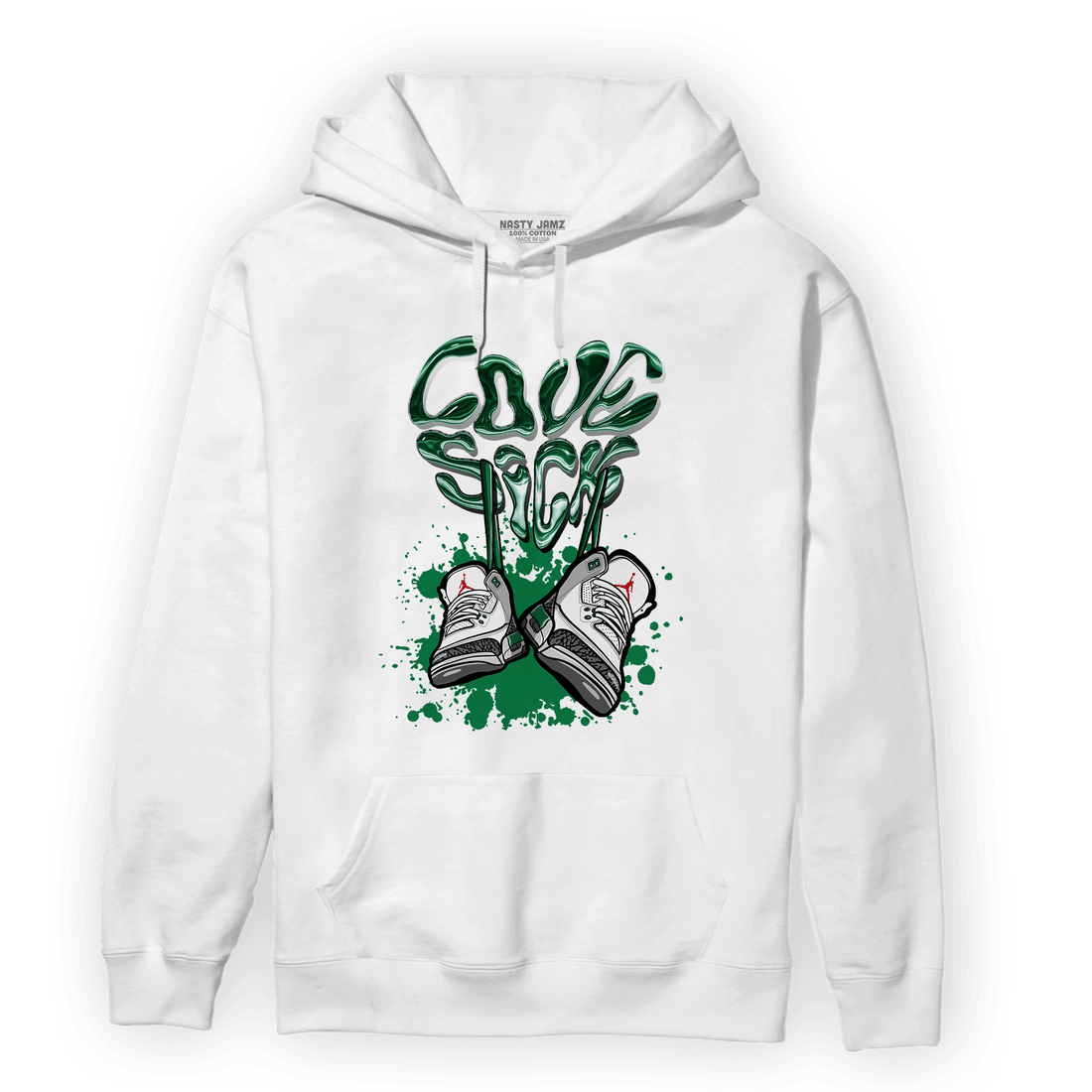 Lucky Green 3s Hoodie Match Sneaker Love Sick - NastyJamz