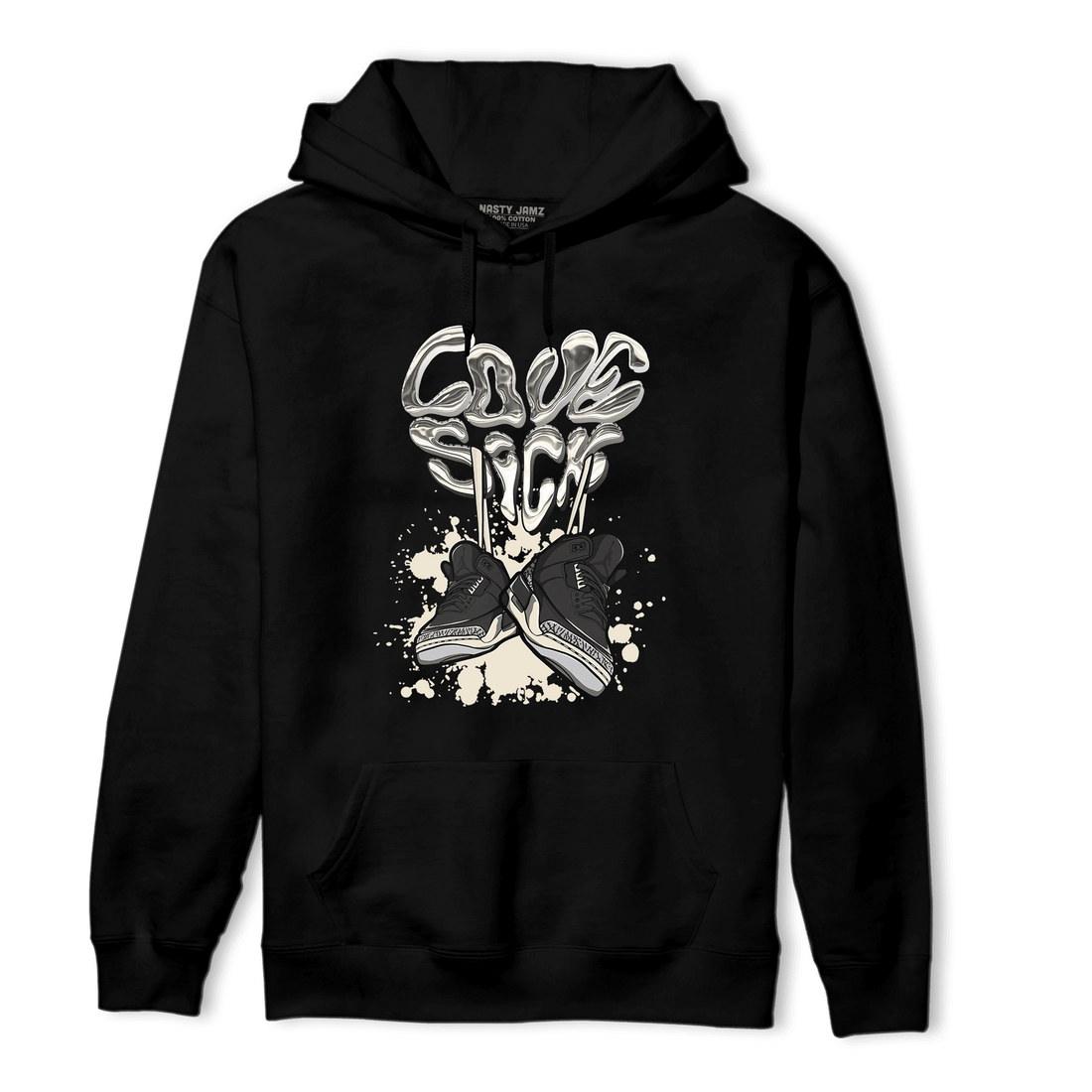 Off Noir 3s Hoodie Match Sneaker Love Sick - NastyJamz