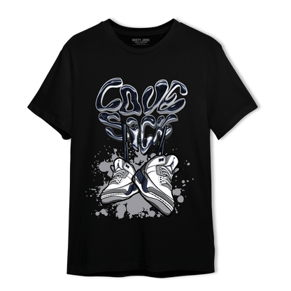 White Navy 3s T Shirt Match Sneaker Love Sick - NastyJamz