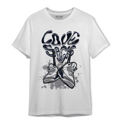White Navy 3s T Shirt Match Sneaker Love Sick - NastyJamz