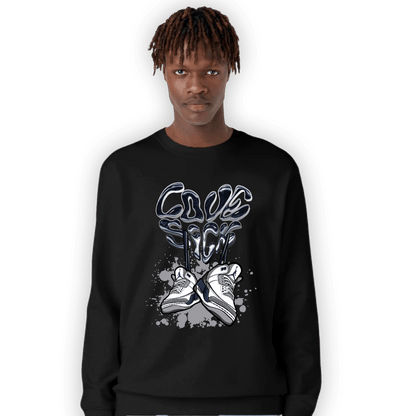 White Navy 3s Sweatshirt Match Sneaker Love Sick - NastyJamz