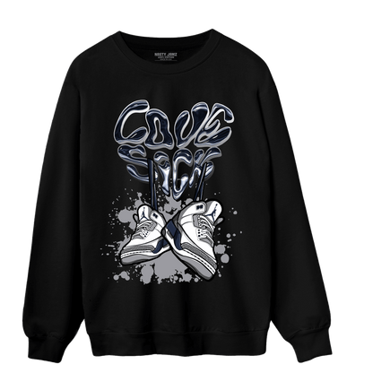 White Navy 3s Sweatshirt Match Sneaker Love Sick - NastyJamz