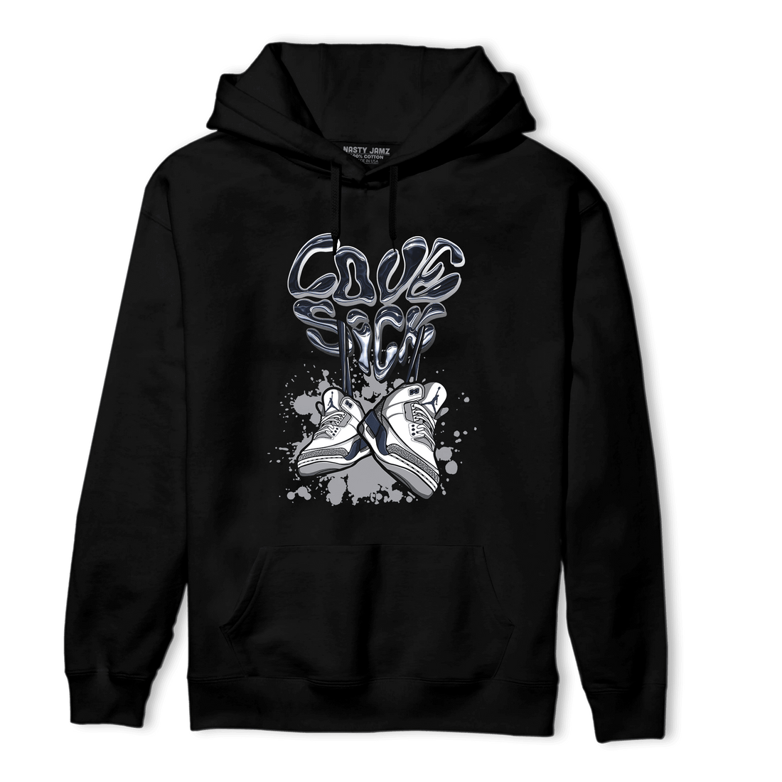 White Navy 3s Hoodie Match Sneaker Love Sick - NastyJamz