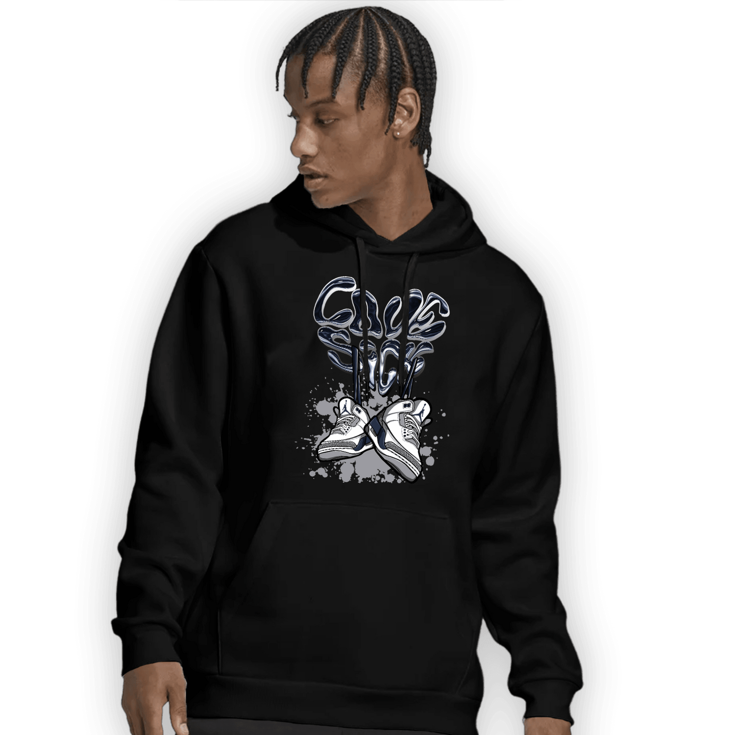 White Navy 3s Hoodie Match Sneaker Love Sick - NastyJamz
