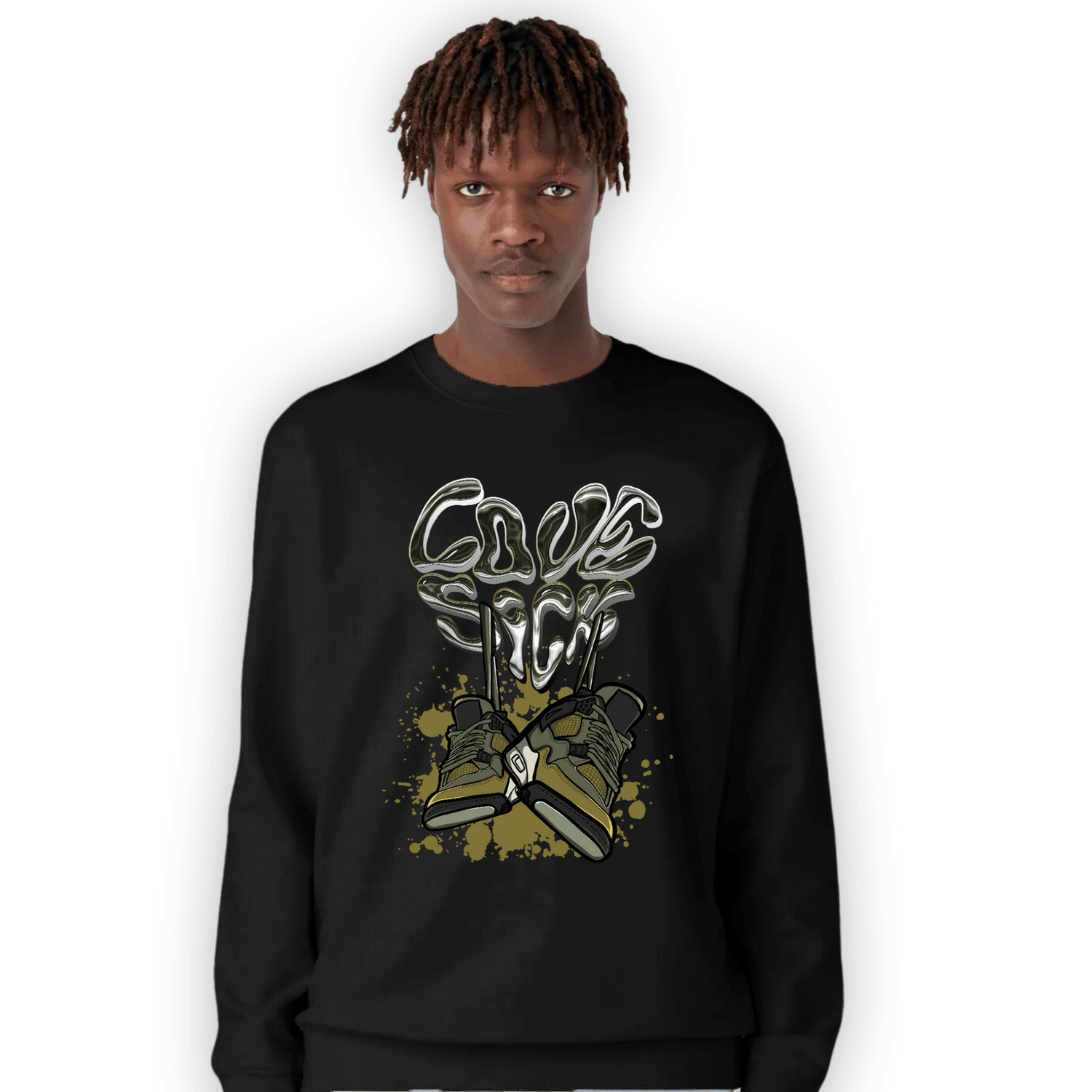 SE Craft Medium Olive 4s Sweatshirt Match Sneaker Love Sick - NastyJamz
