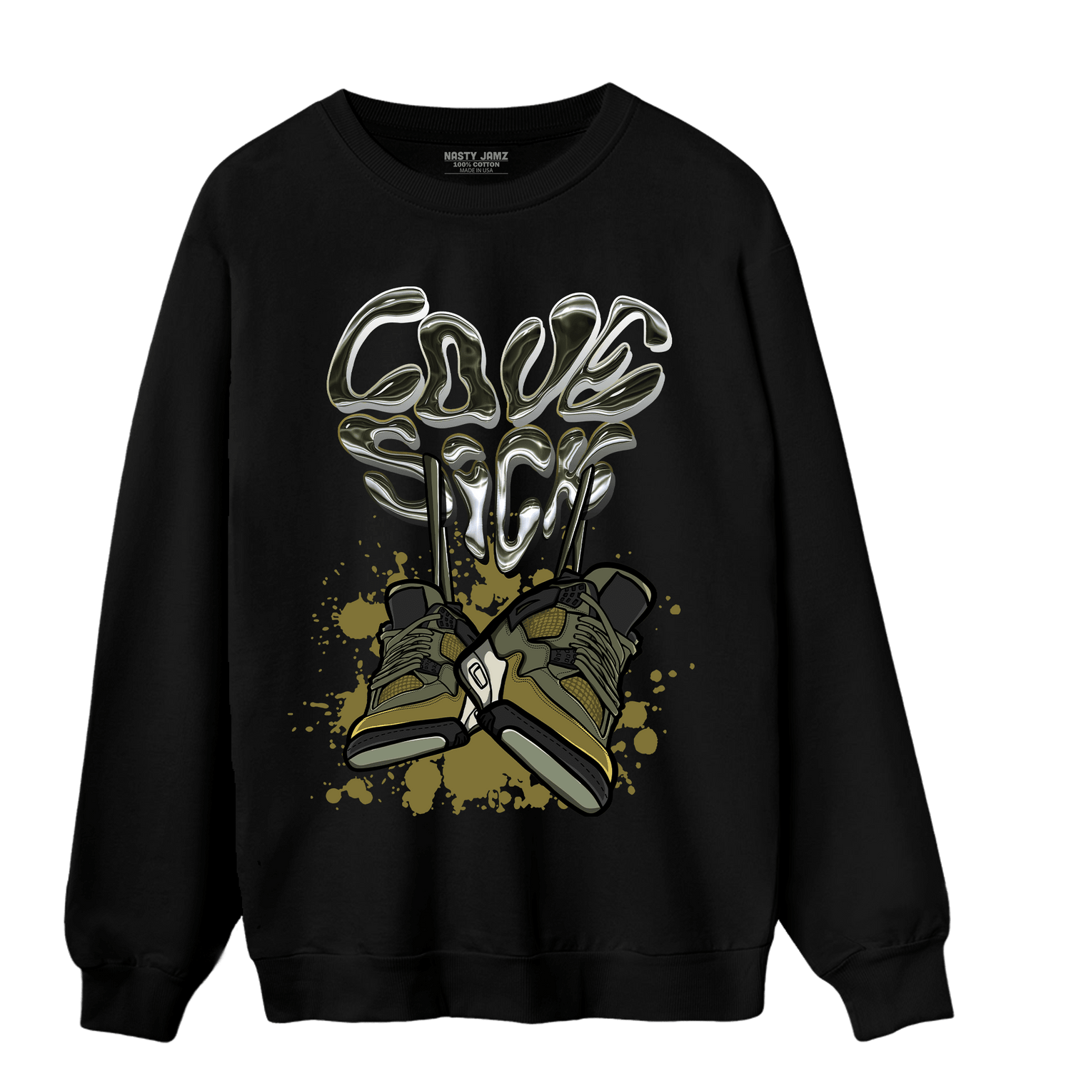 SE Craft Medium Olive 4s Sweatshirt Match Sneaker Love Sick - NastyJamz