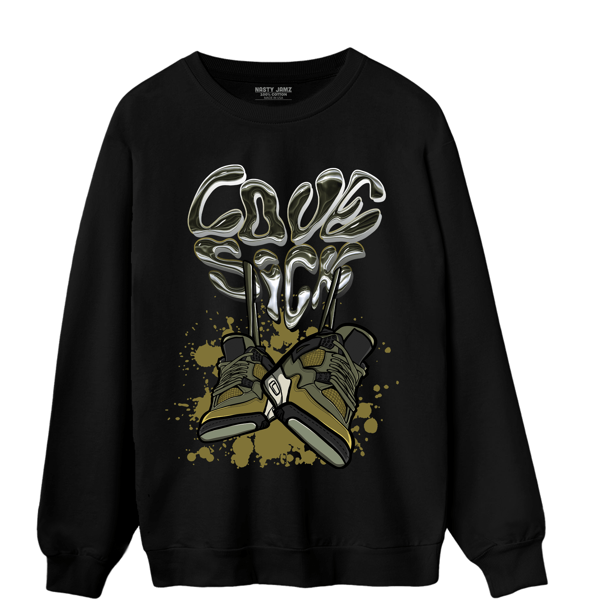 SE Craft Medium Olive 4s Sweatshirt Match Sneaker Love Sick - NastyJamz